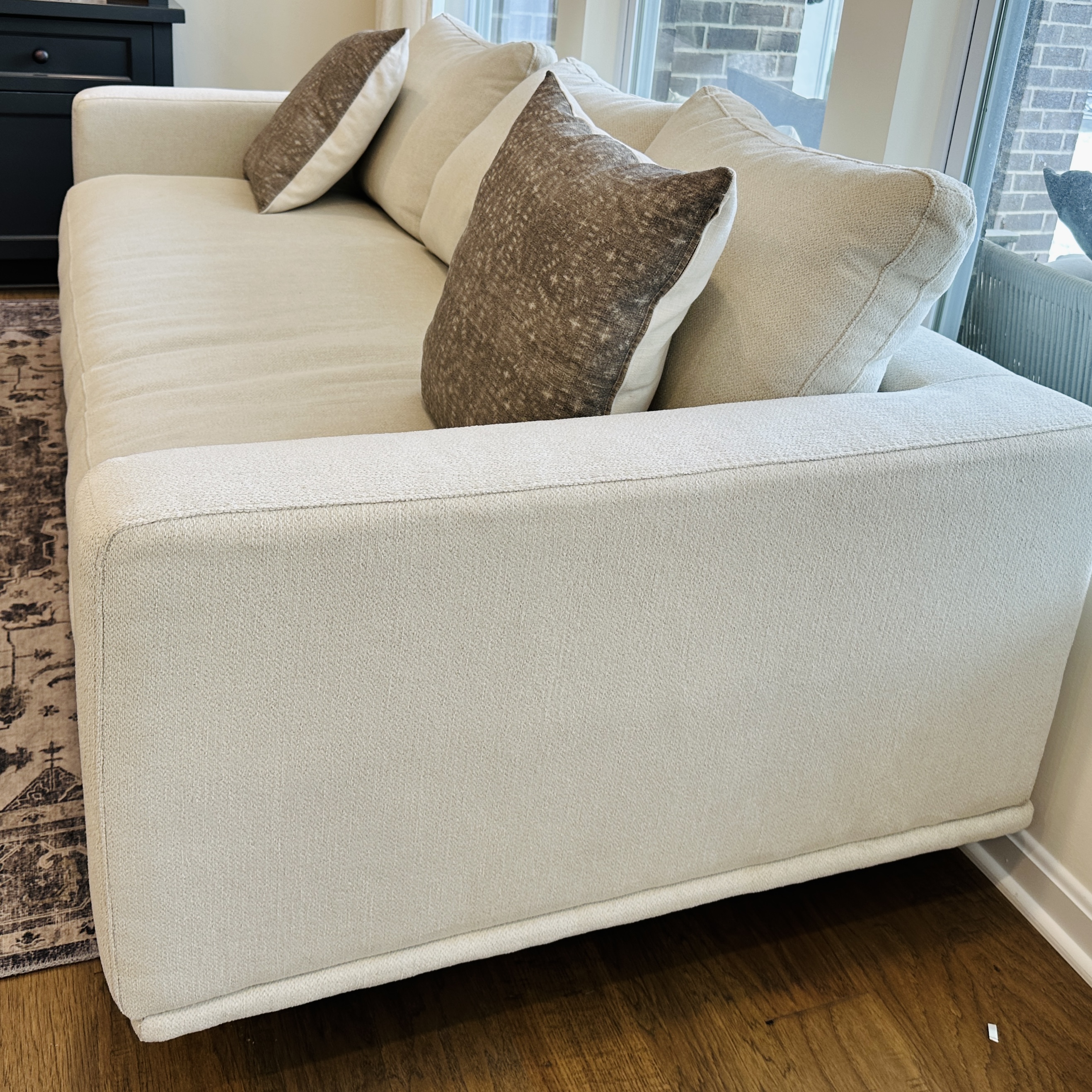 Contemporary Modernist Style Fabric Upholstered Sofa