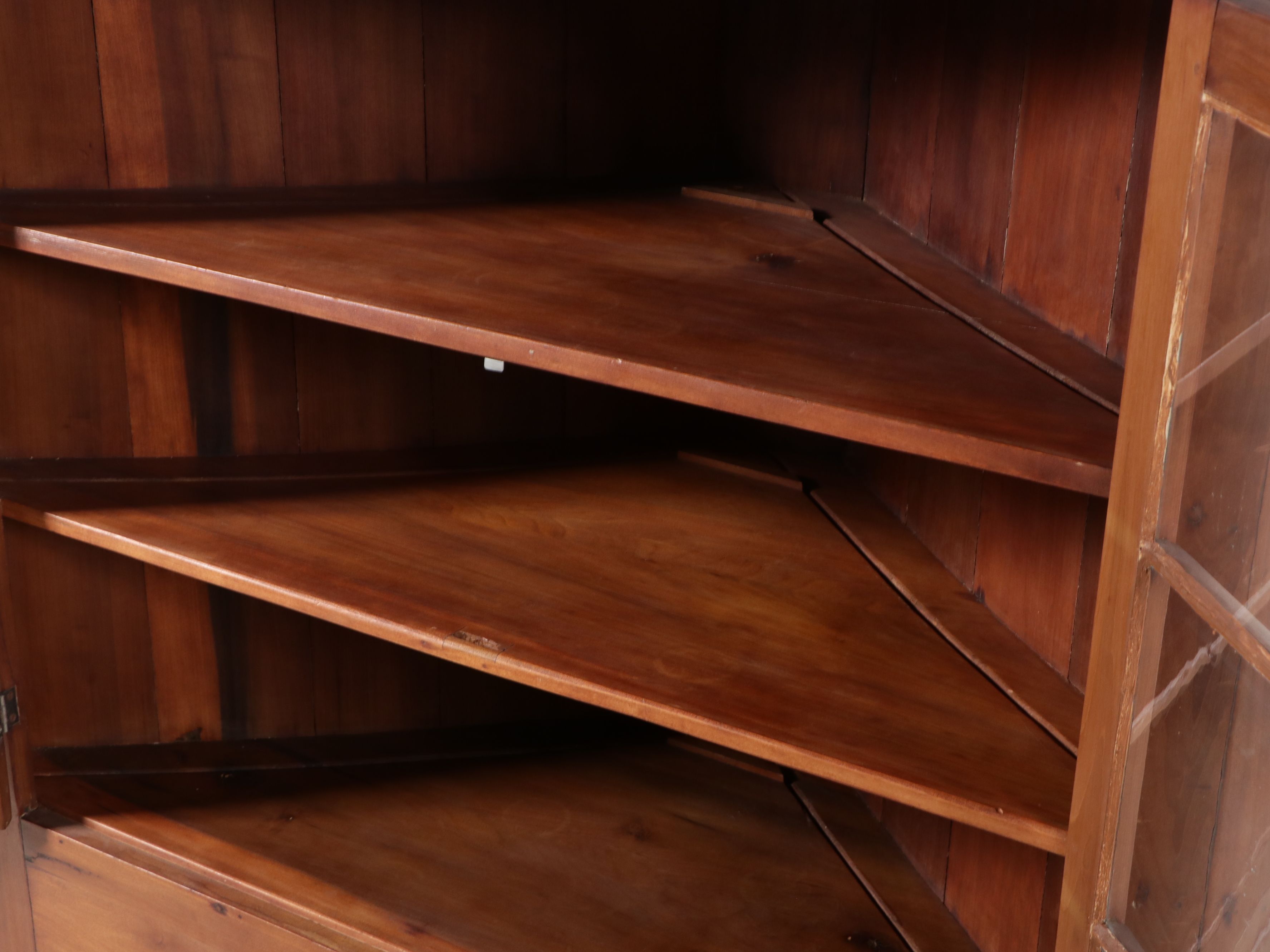 American Federal Style Twelve-Pane Glass Front Corner Cabinet, 19th Century