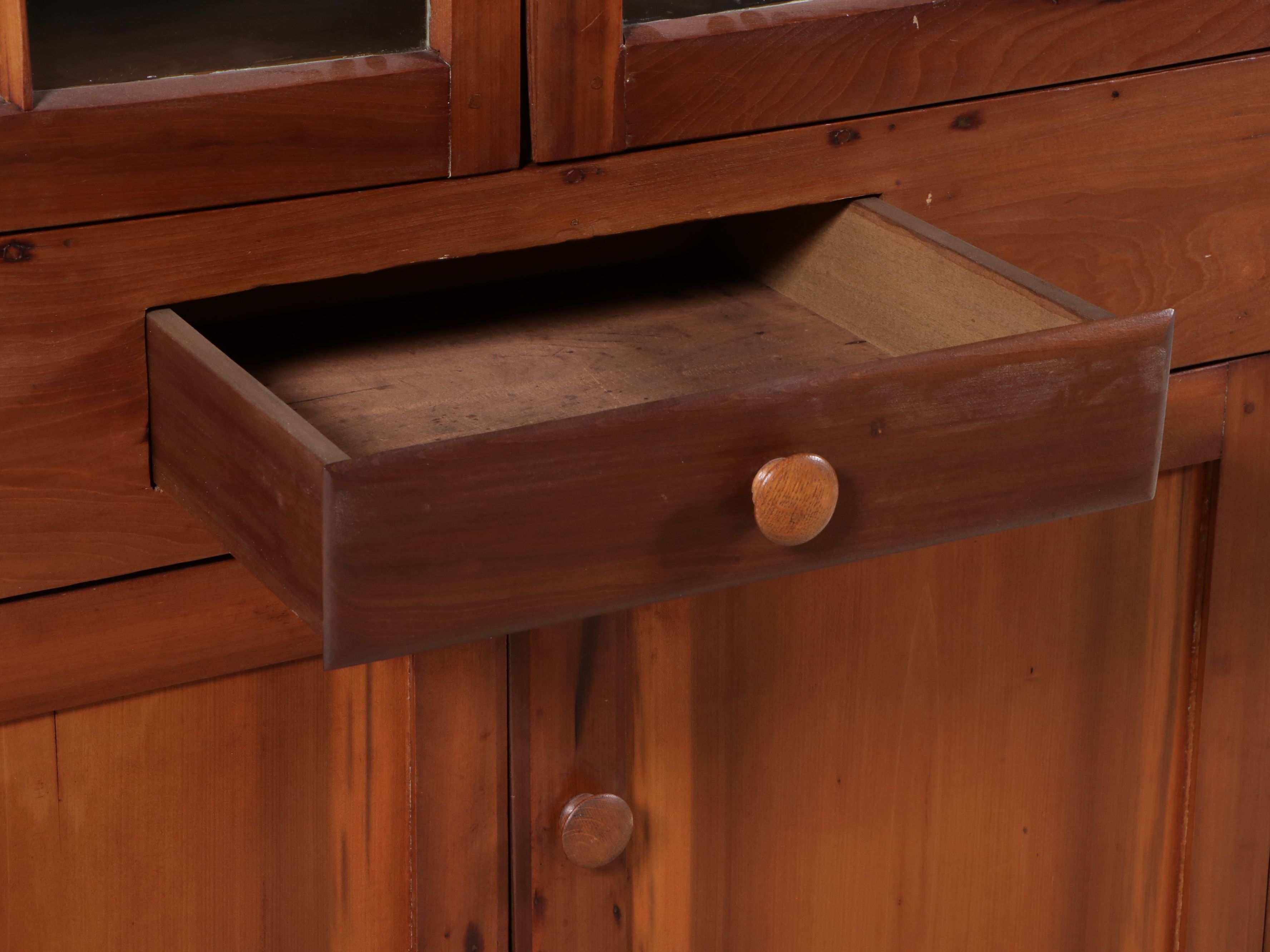 American Federal Style Twelve-Pane Glass Front Corner Cabinet, 19th Century
