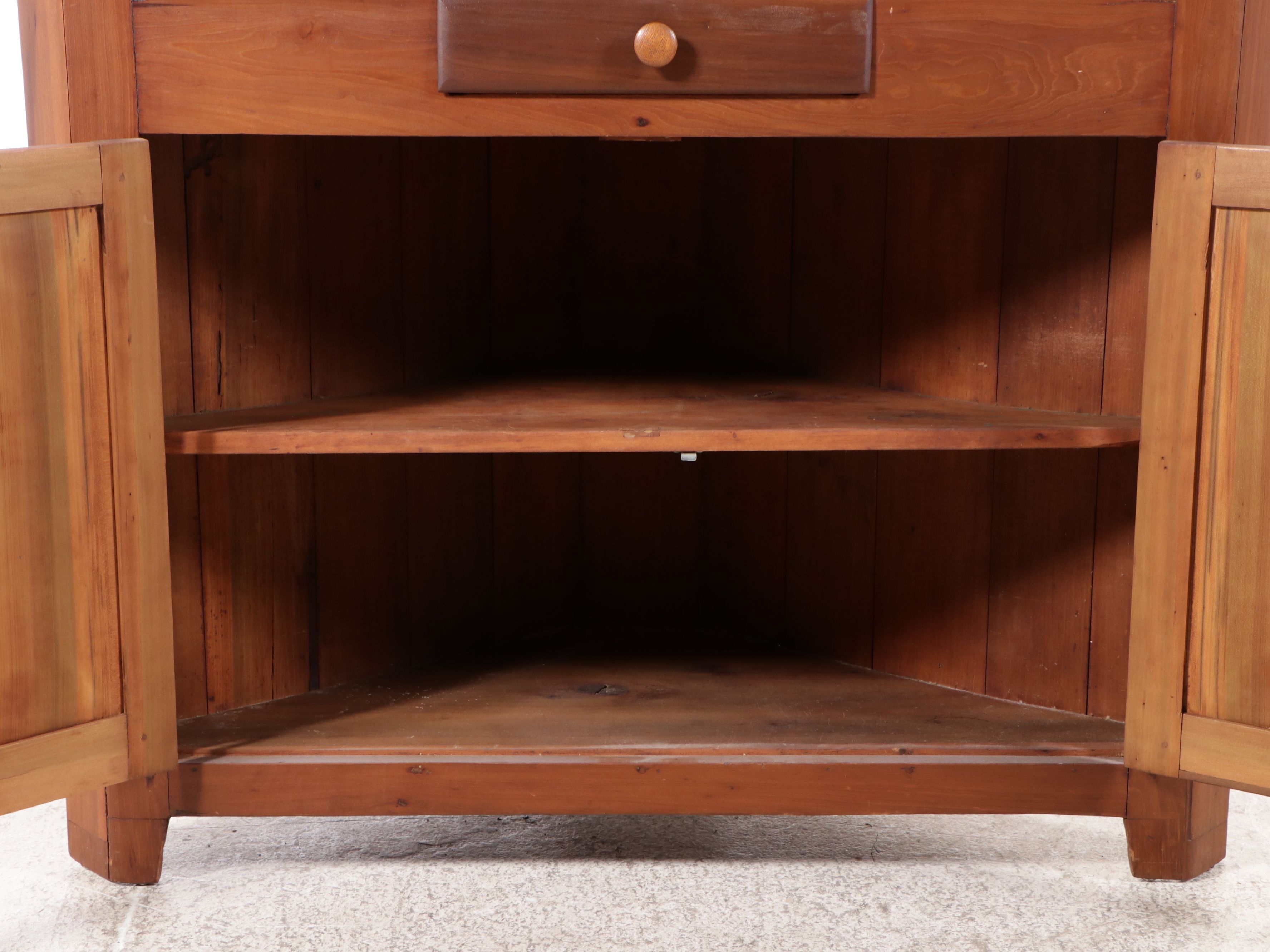 American Federal Style Twelve-Pane Glass Front Corner Cabinet, 19th Century