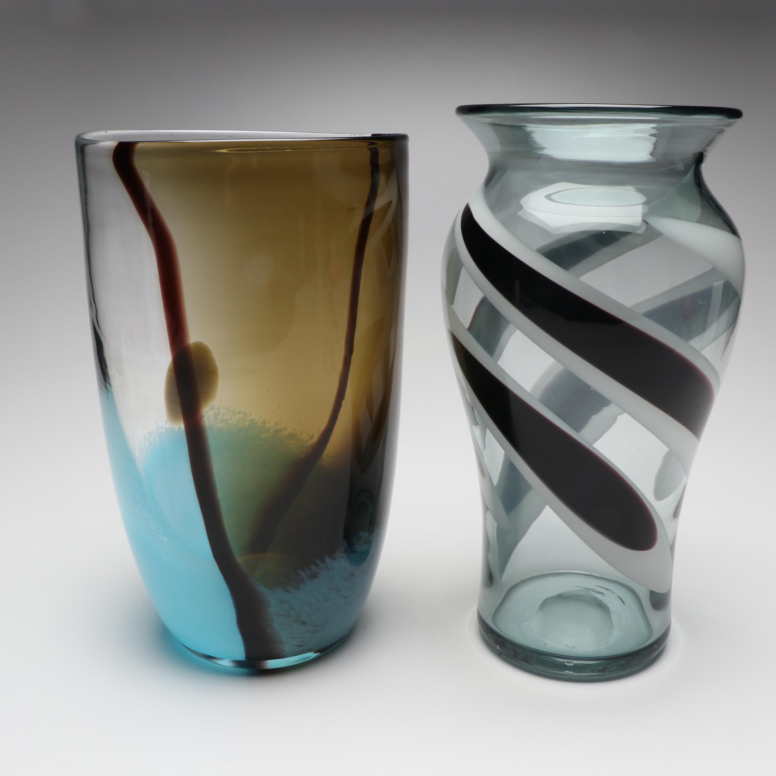 Contemporary Handblown Art Glass Vases