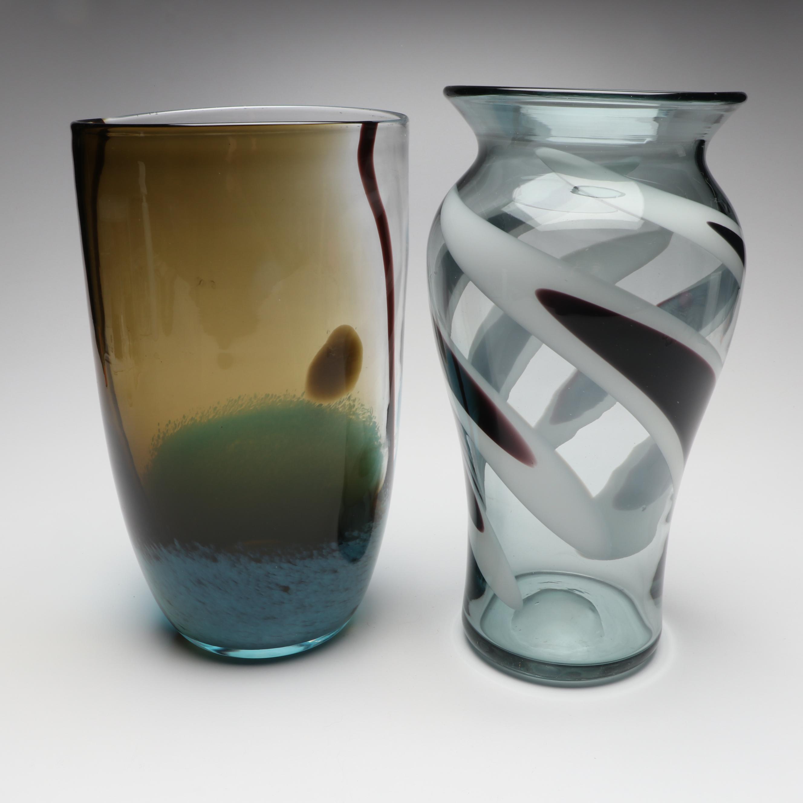 Contemporary Handblown Art Glass Vases