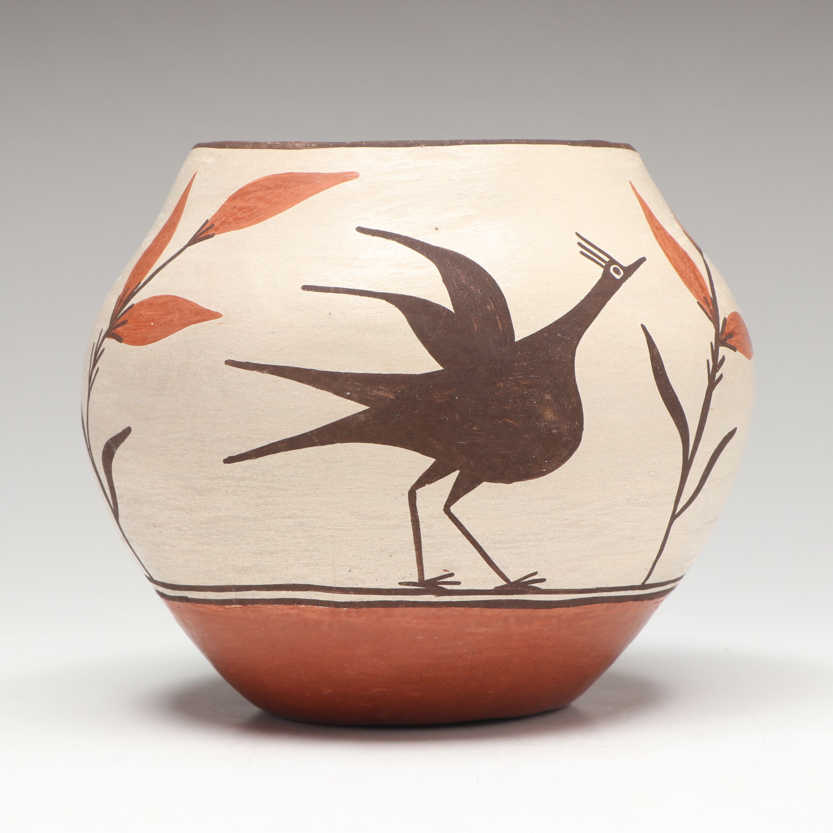 Candelaria Gachupin Zia Pueblo Pottery Bird Jar