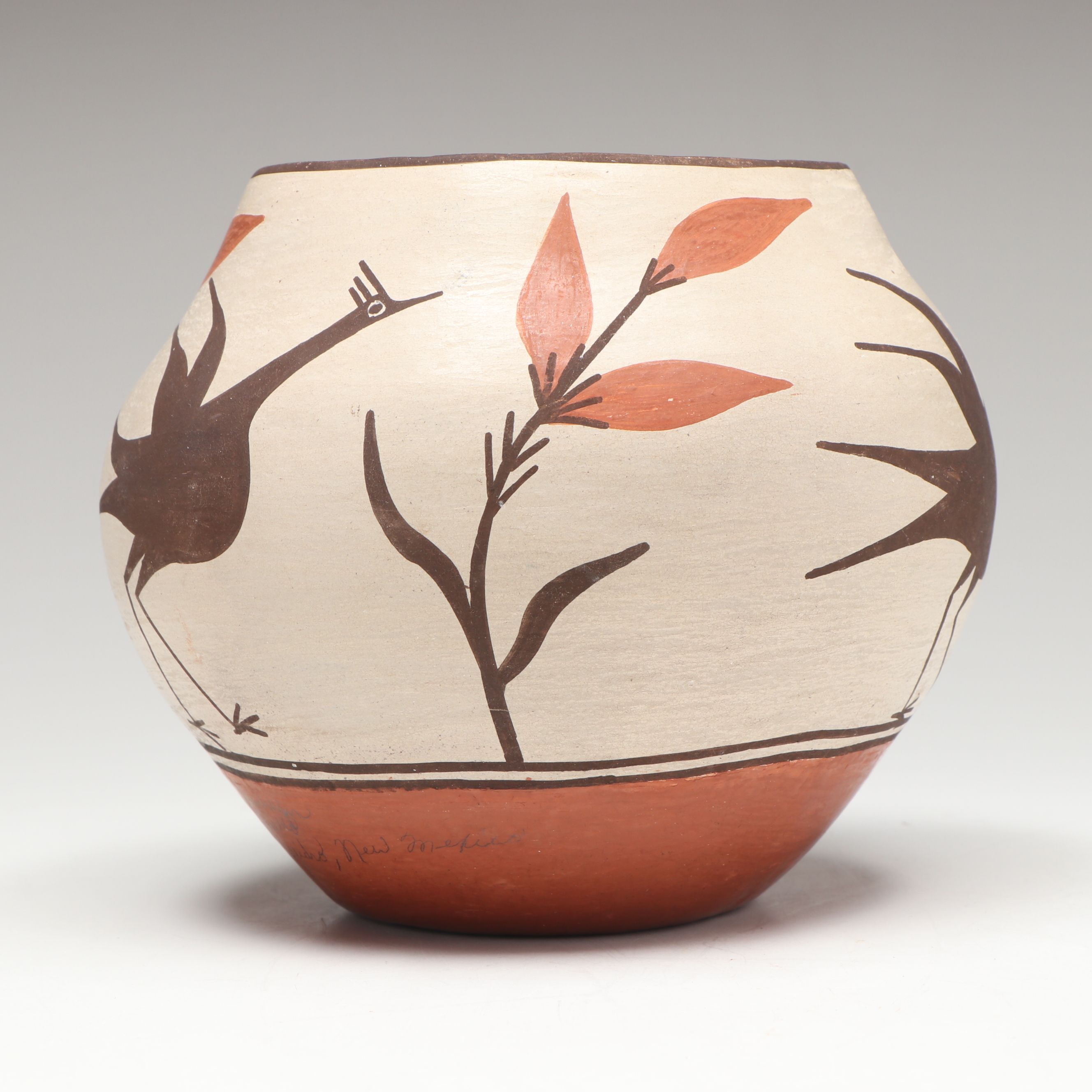 Candelaria Gachupin Zia Pueblo Pottery Bird Jar