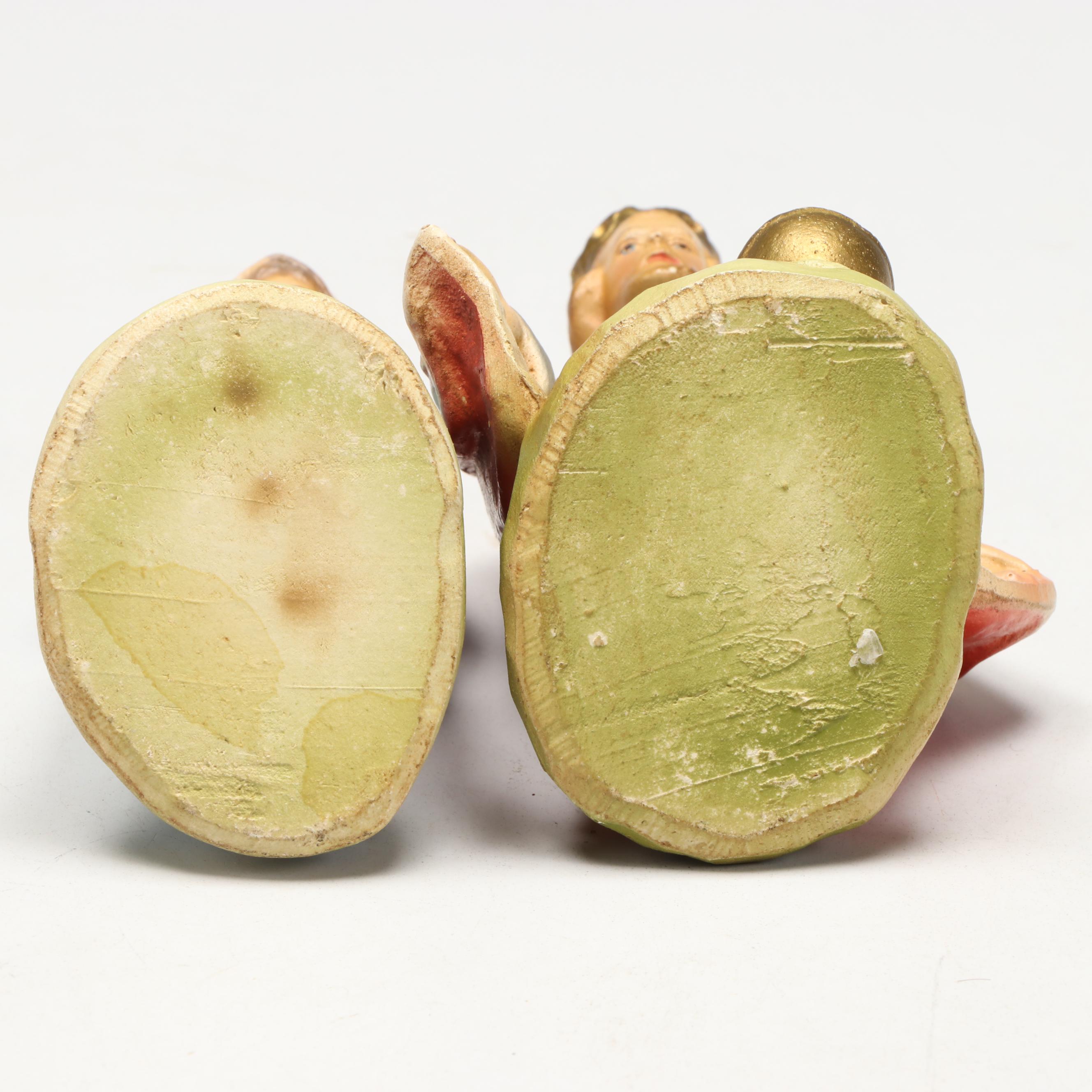 Painted Ceramic Full Nativity Scene with Wooden Stable