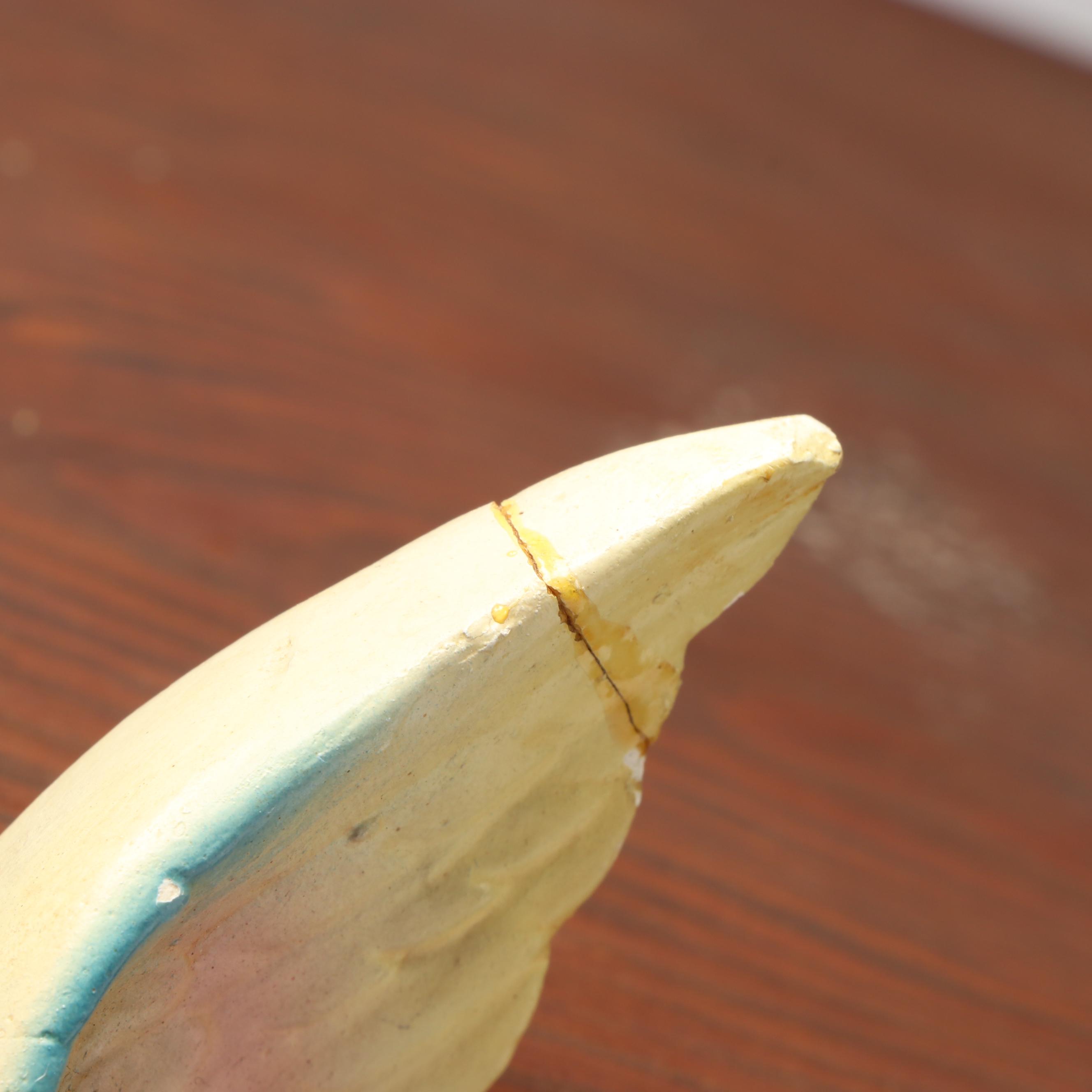 Painted Ceramic Full Nativity Scene with Wooden Stable