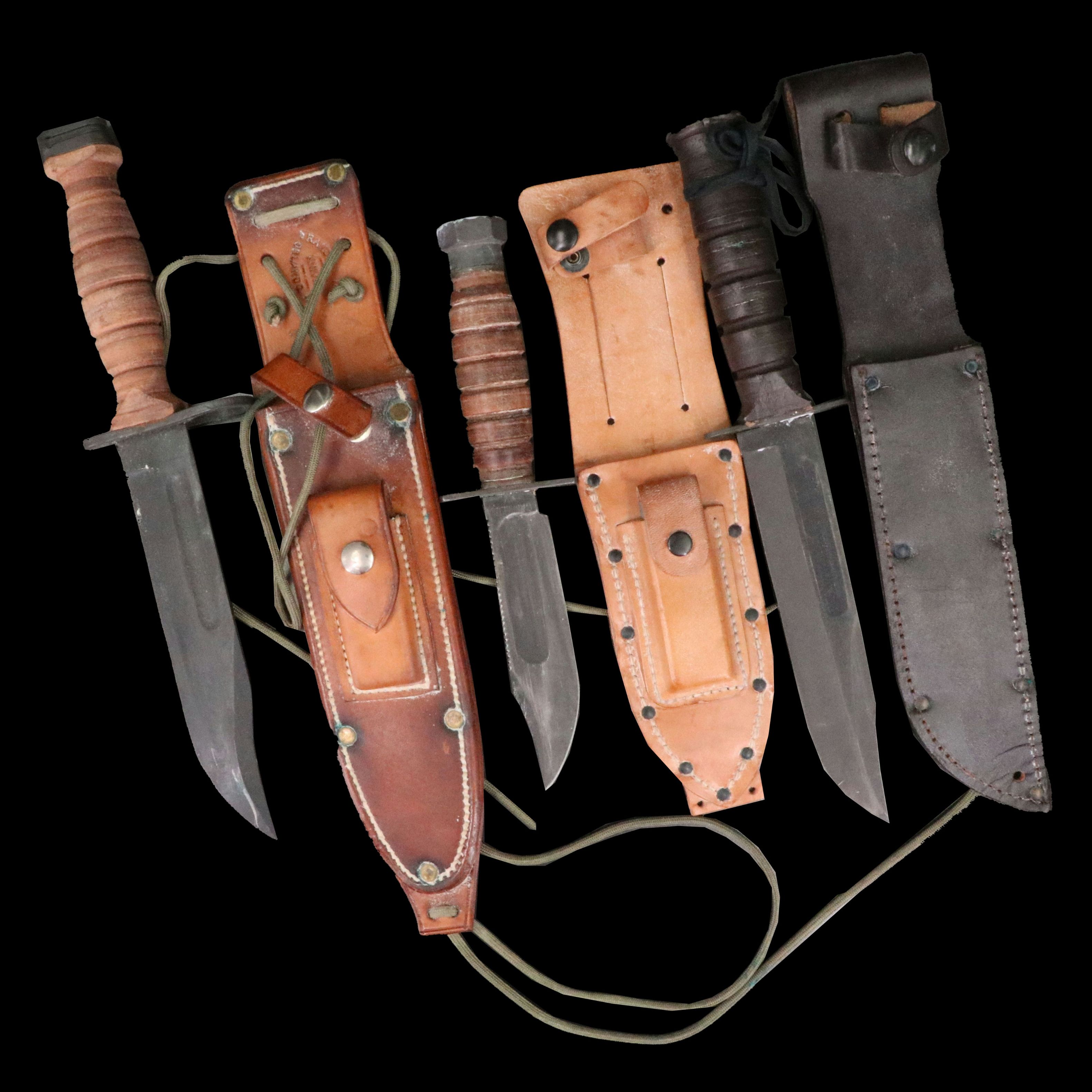 Three U.S. Fighting Knives Including a Bayonet