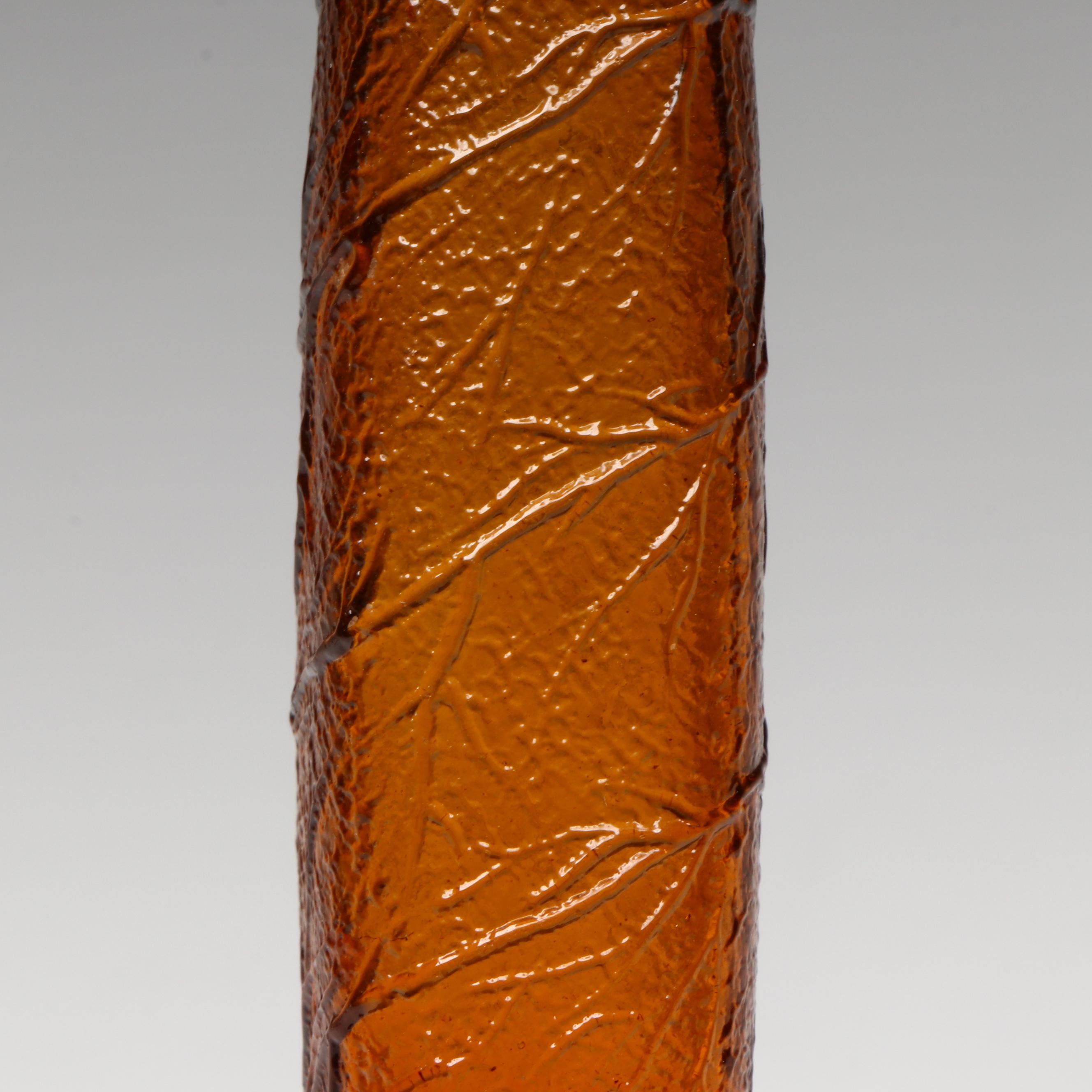 Antique Cigar Form Amber Glass Nip Bottle, Late 19th Century