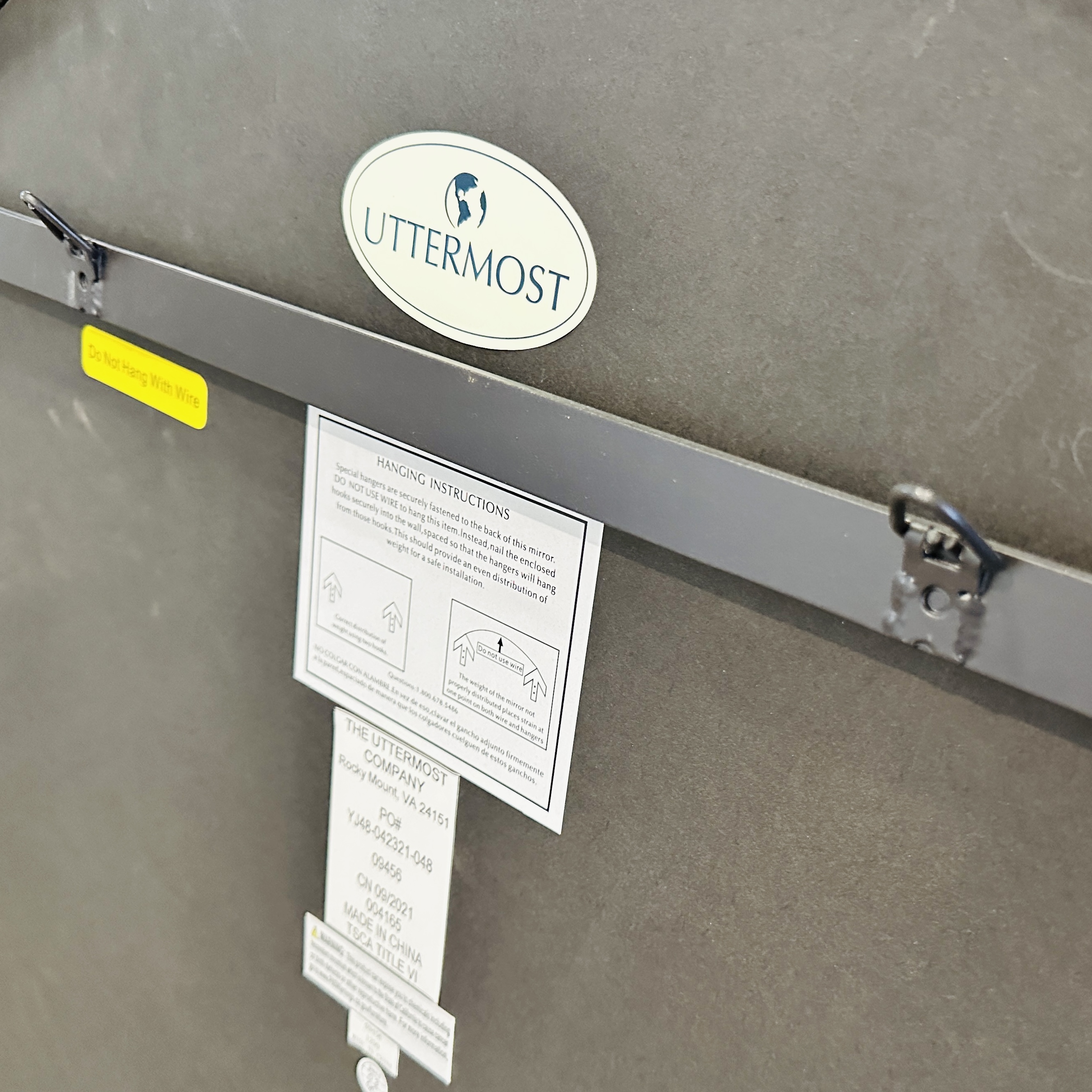 Uttermost "Sele" Metal Framed Wall Mirror