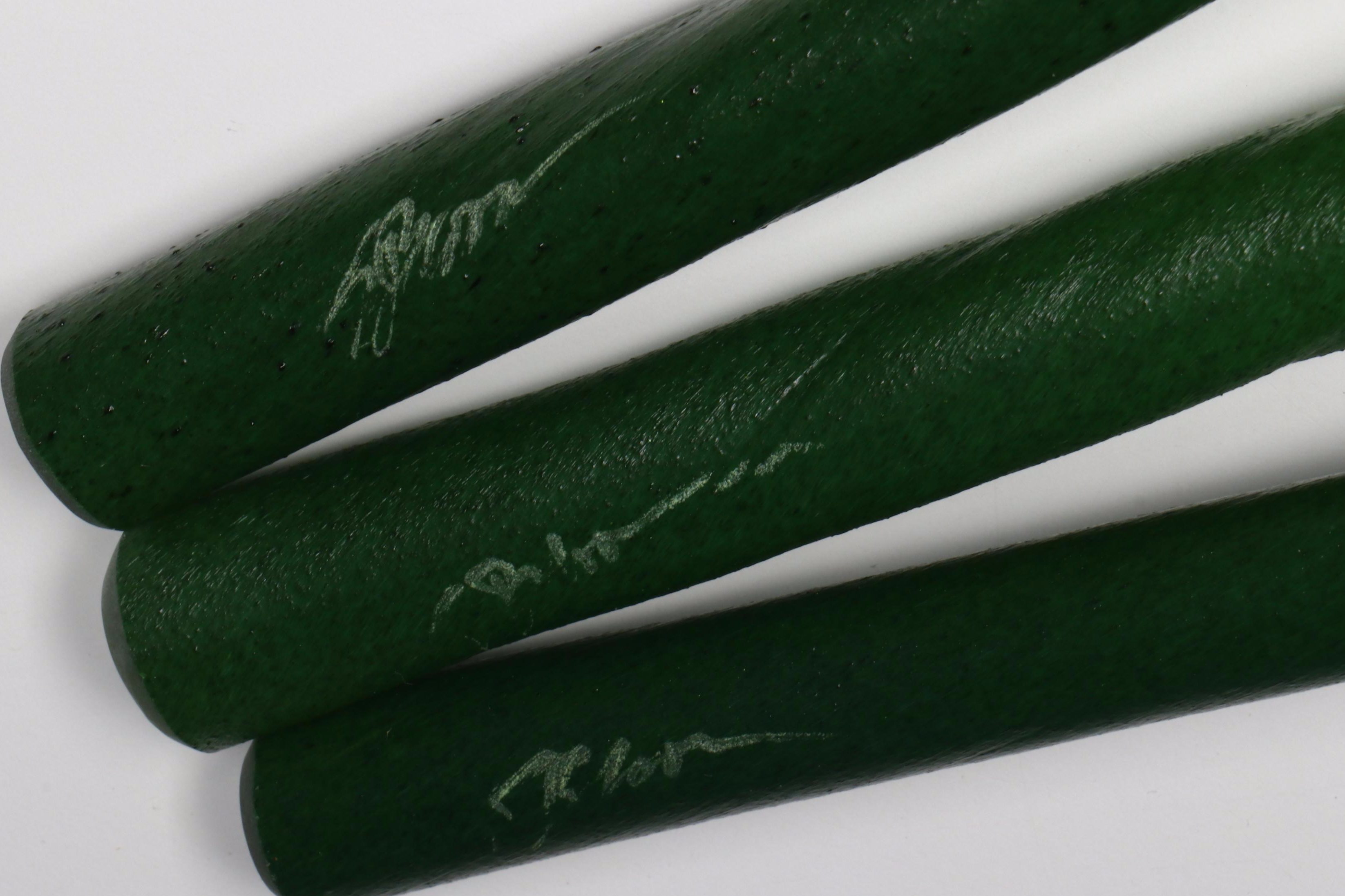 Signed Blown Art Glass Long Stem Flowers