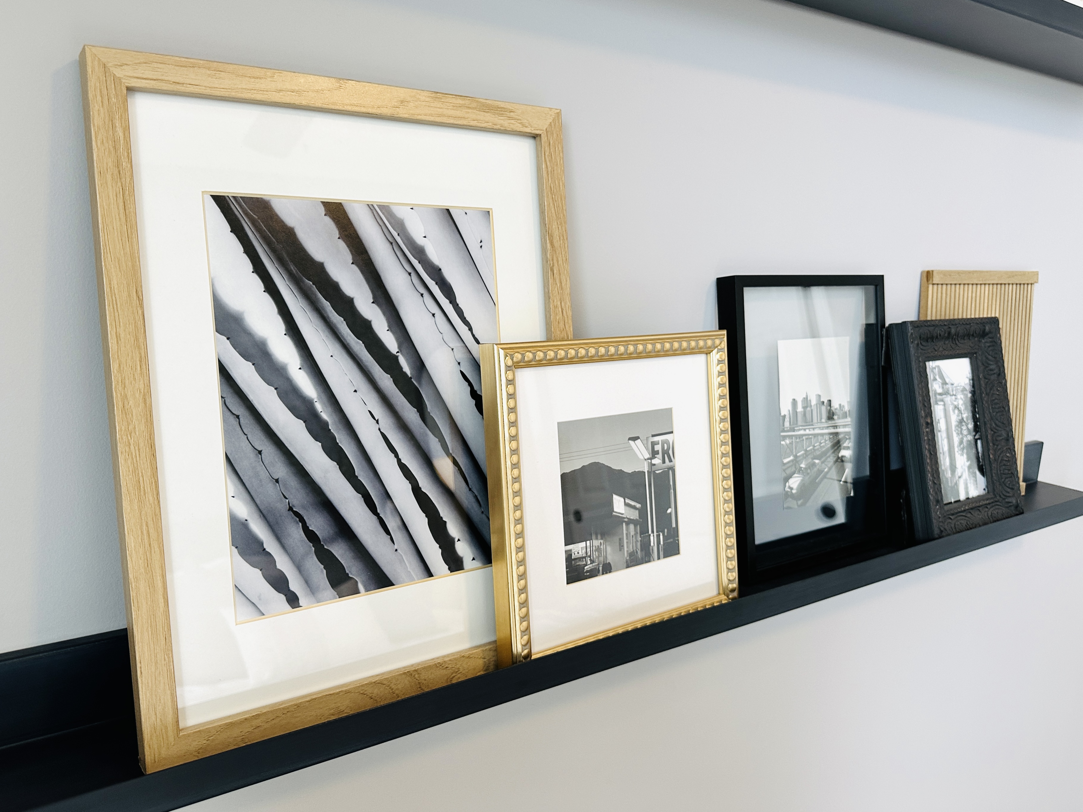 Contemporary Black and Gold Tone Picture Frames