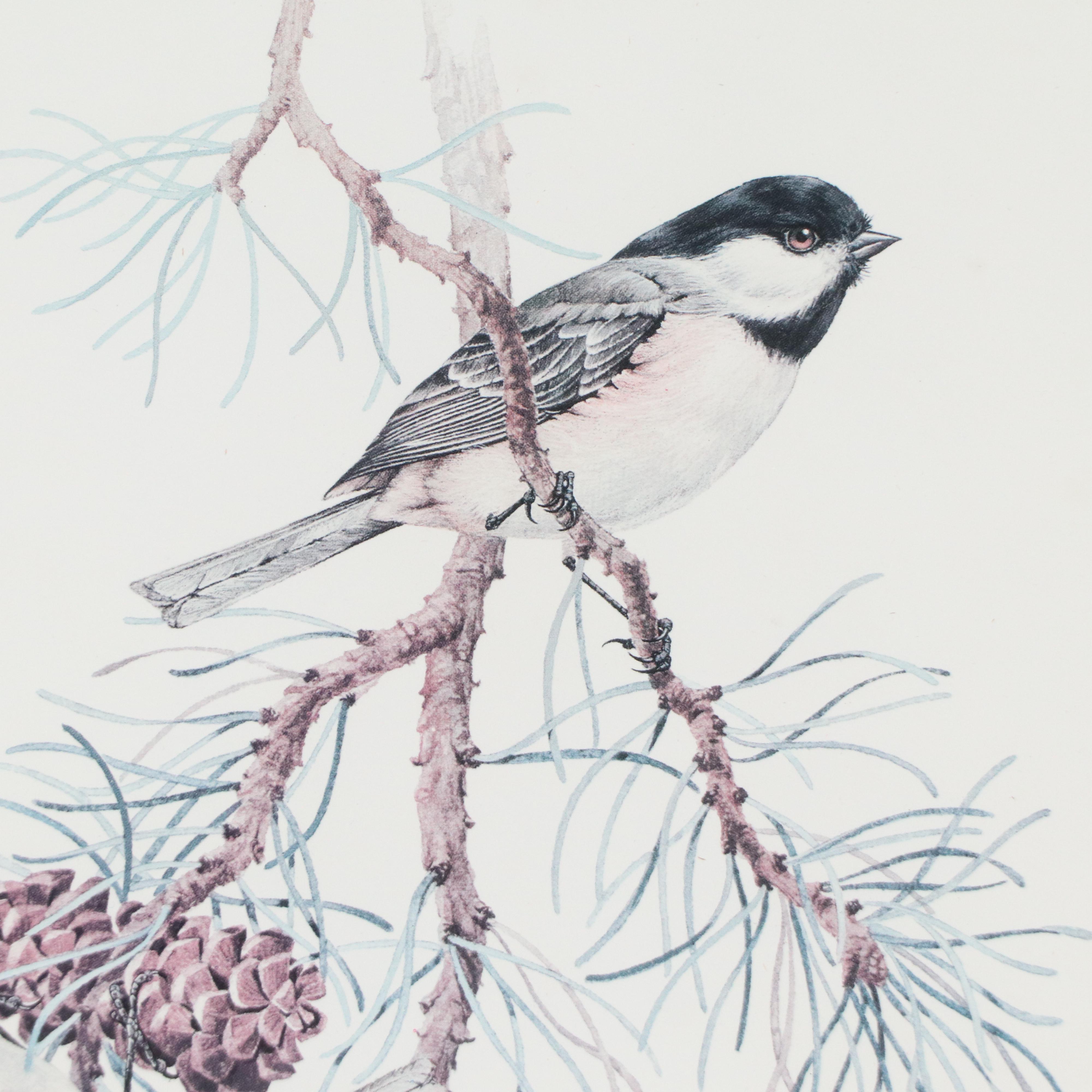 Don Whitlatch Offset Lithograph "Black-capped Chickadee," Late 20th Century