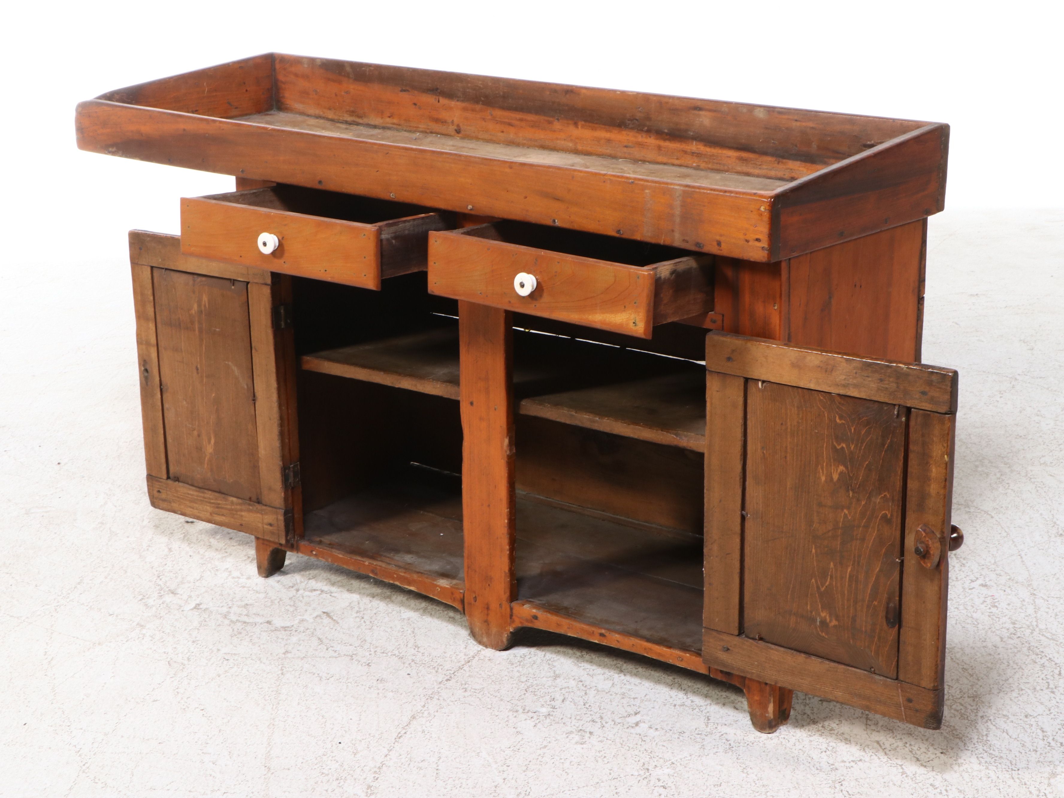 American Primitive Style Cherry Dry Sink, 19th Century