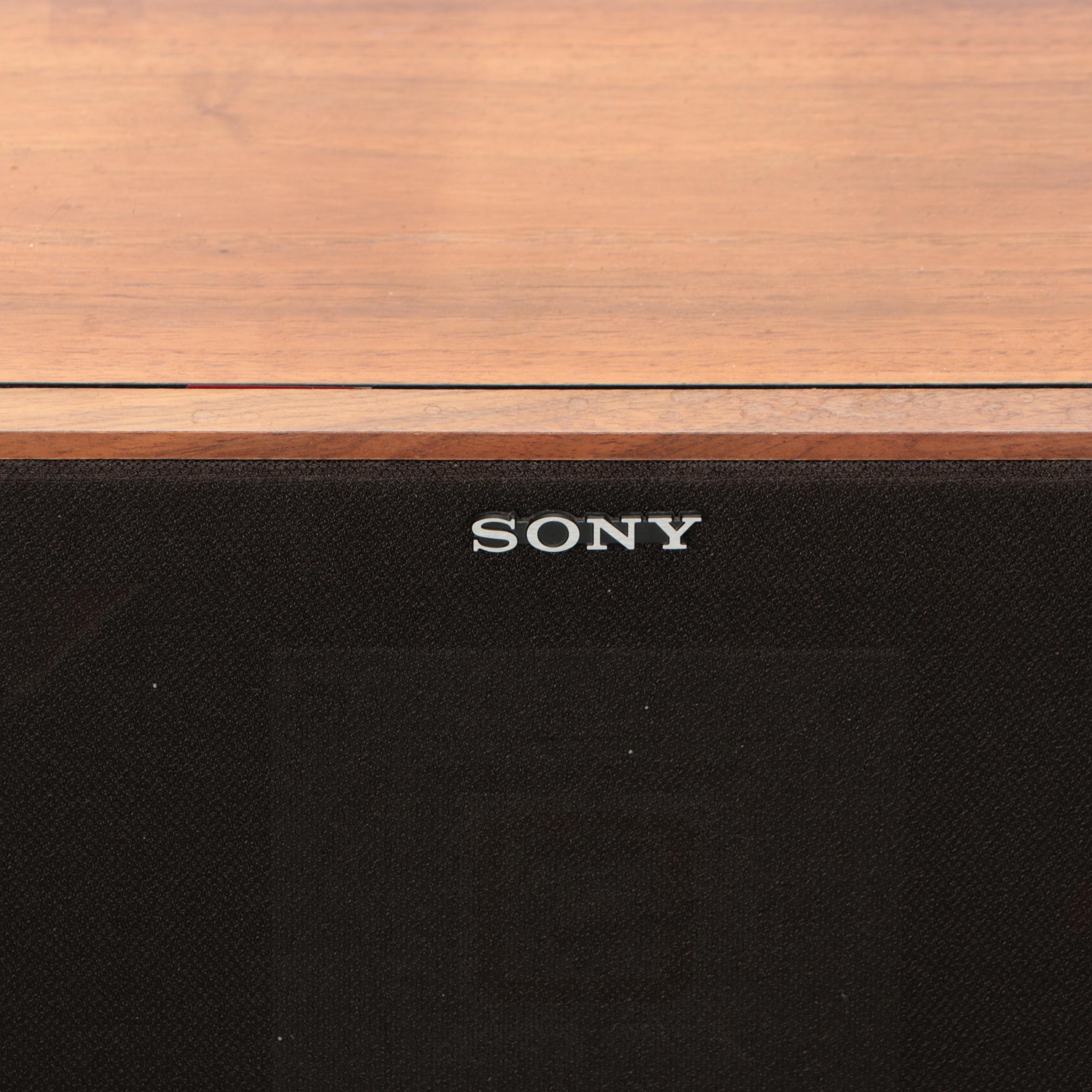 Pair of Sony APM Loudspeakers with Walnut Veneer Cabinets