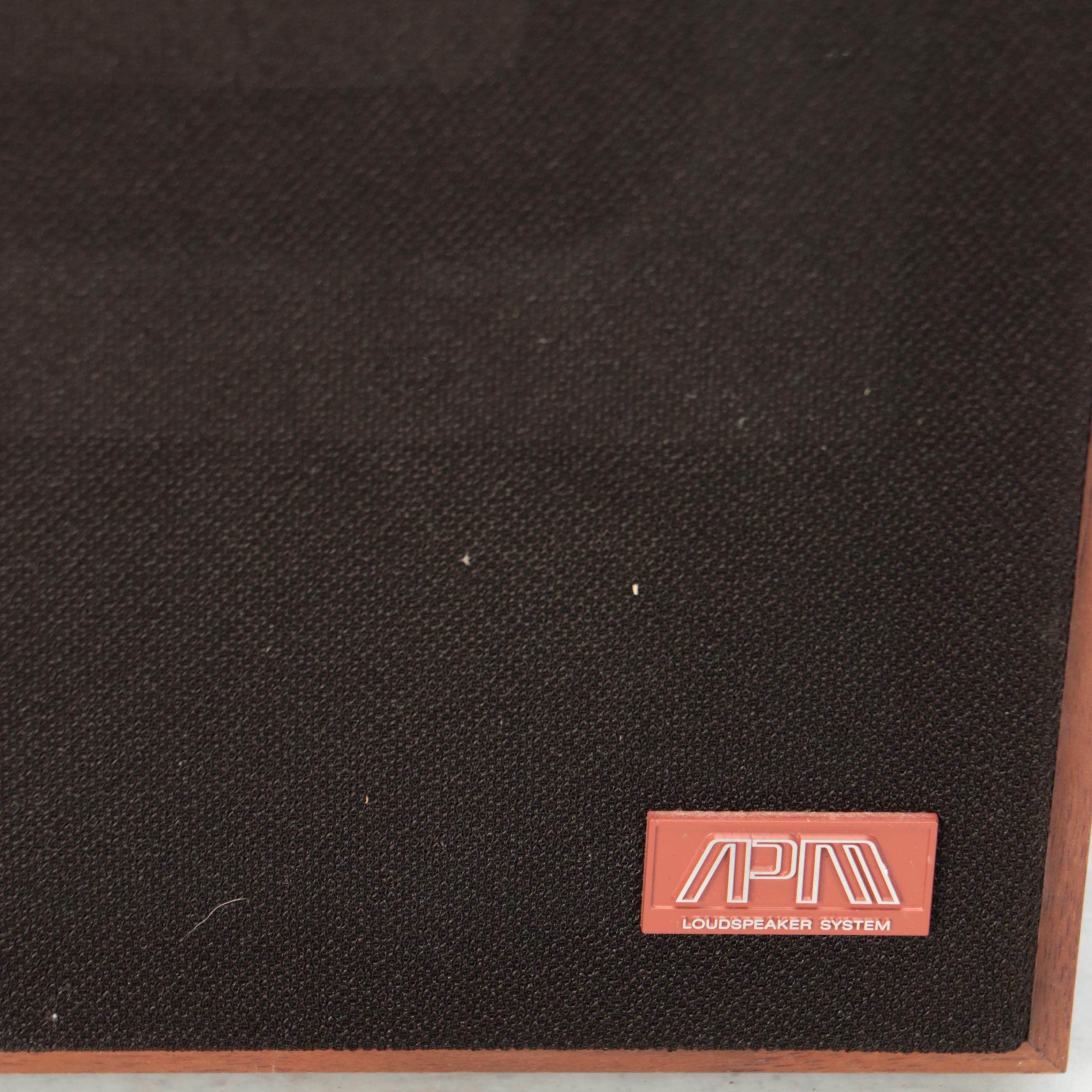 Pair of Sony APM Loudspeakers with Walnut Veneer Cabinets