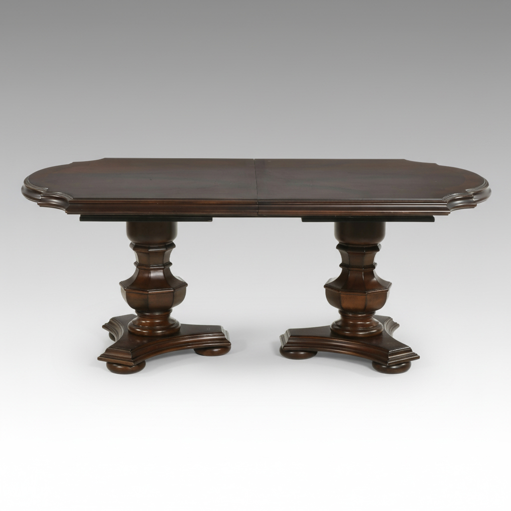 Italian Baroque Style Double Pedestal Dining Table