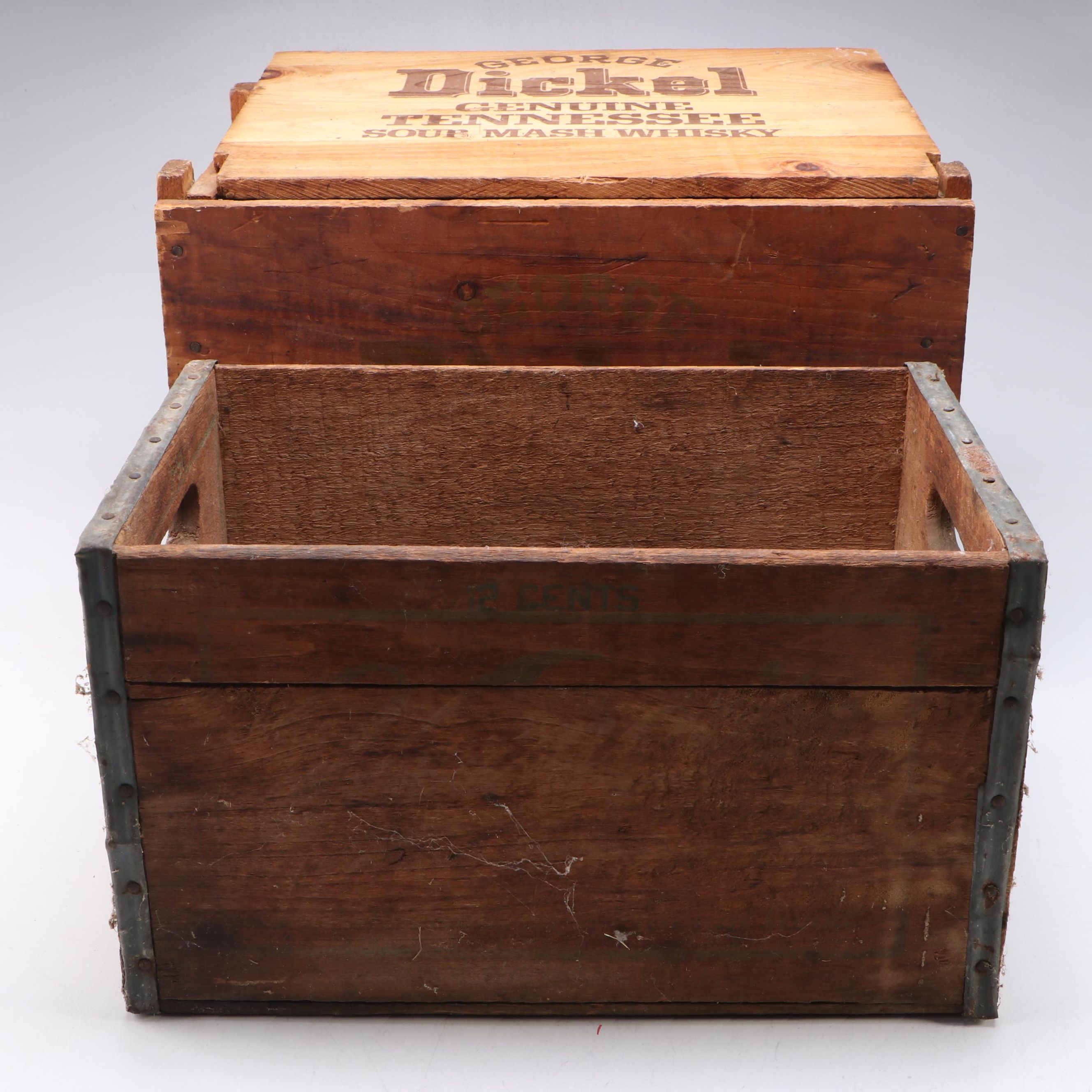 Vernors Ginger Ale and George Dickel Whiskey Wood Crates