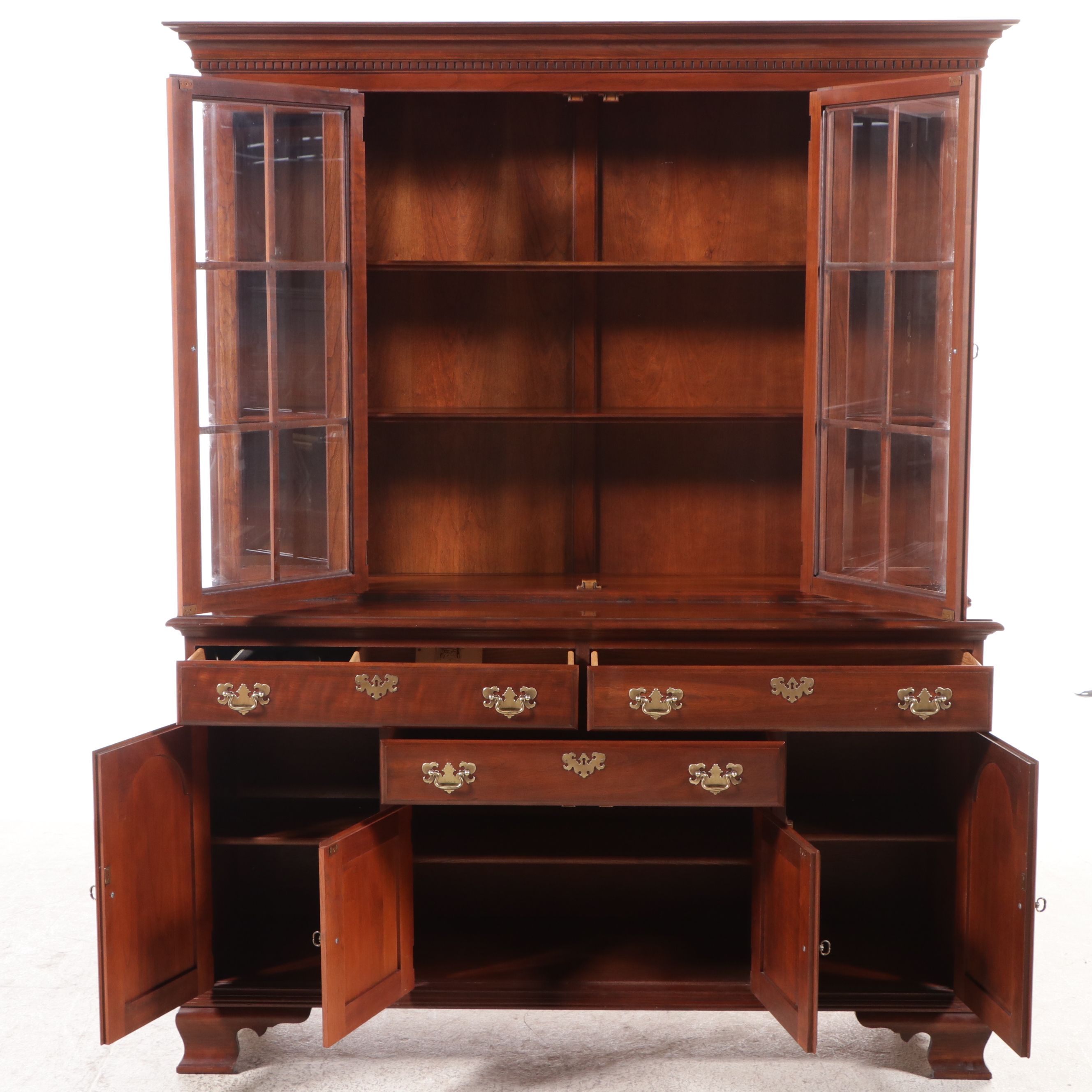 Pennsylvania House Colonial Style Cherry Two-Piece Hutch