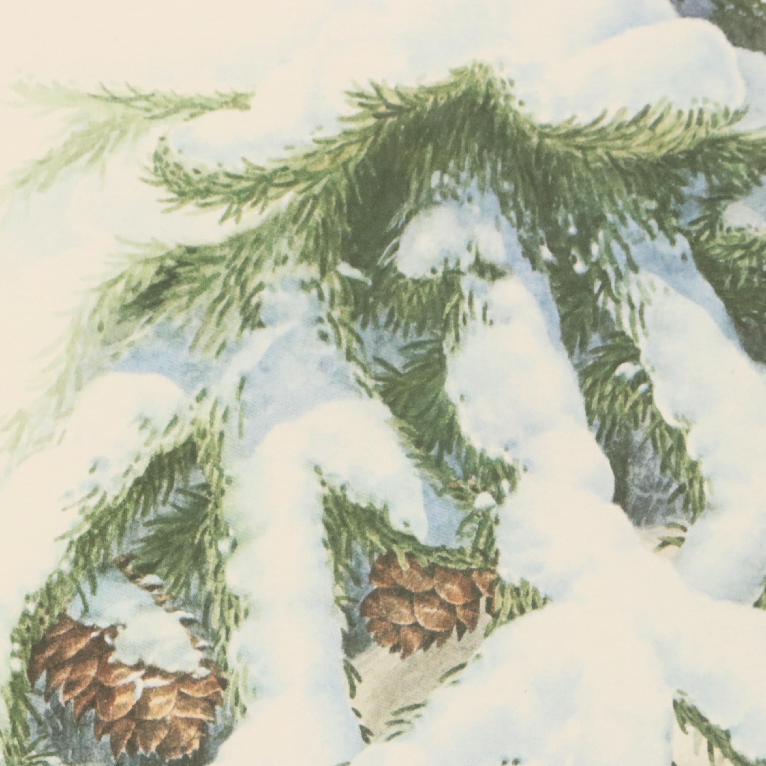 Don Whitlatch Offset Lithograph "Snowshoe Hare," Late 20th Century