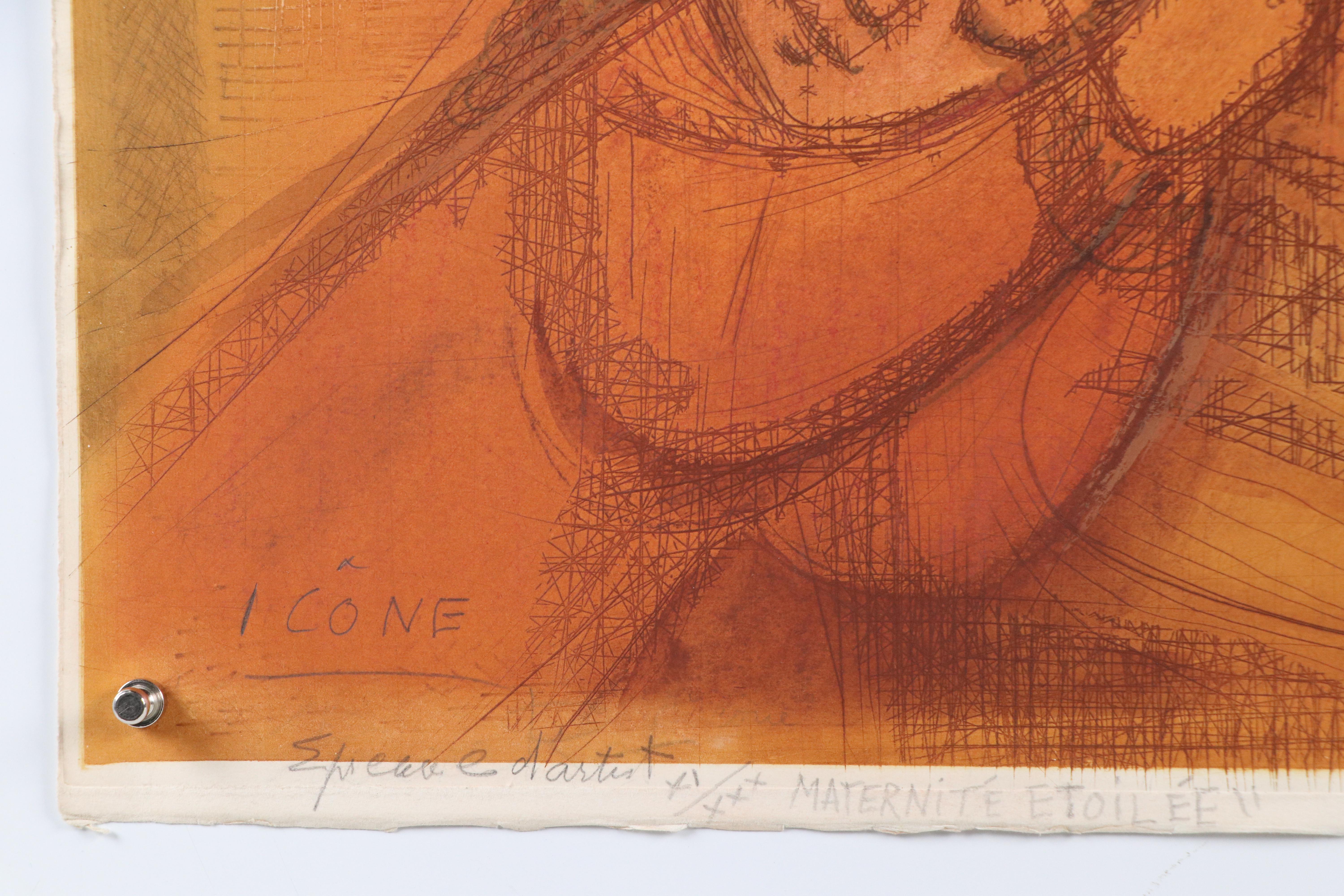 Etienne Ret Etchings "Maternité Etoilée" and Other, Mid-20th Century