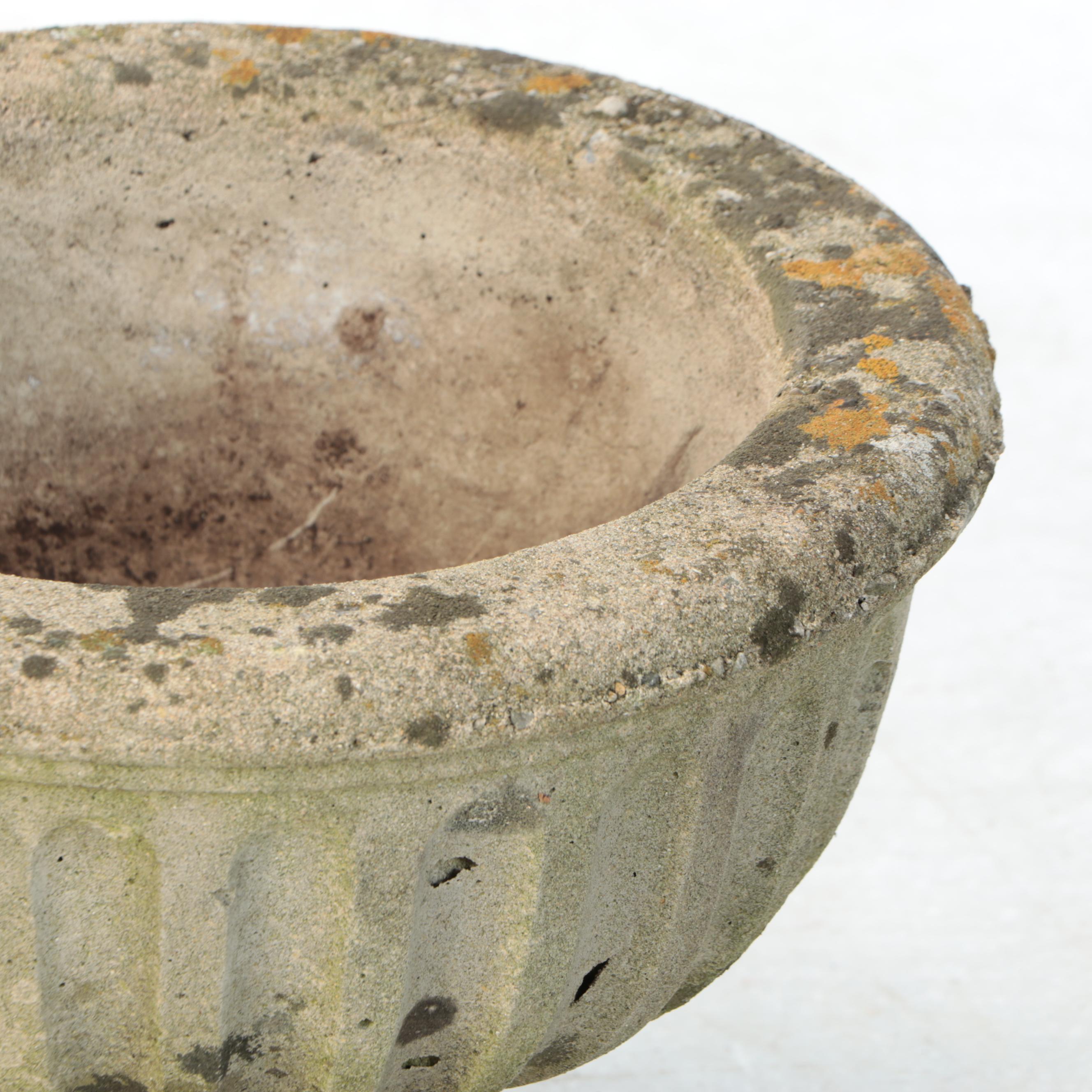 Pair of Cast Concrete Garden Urns