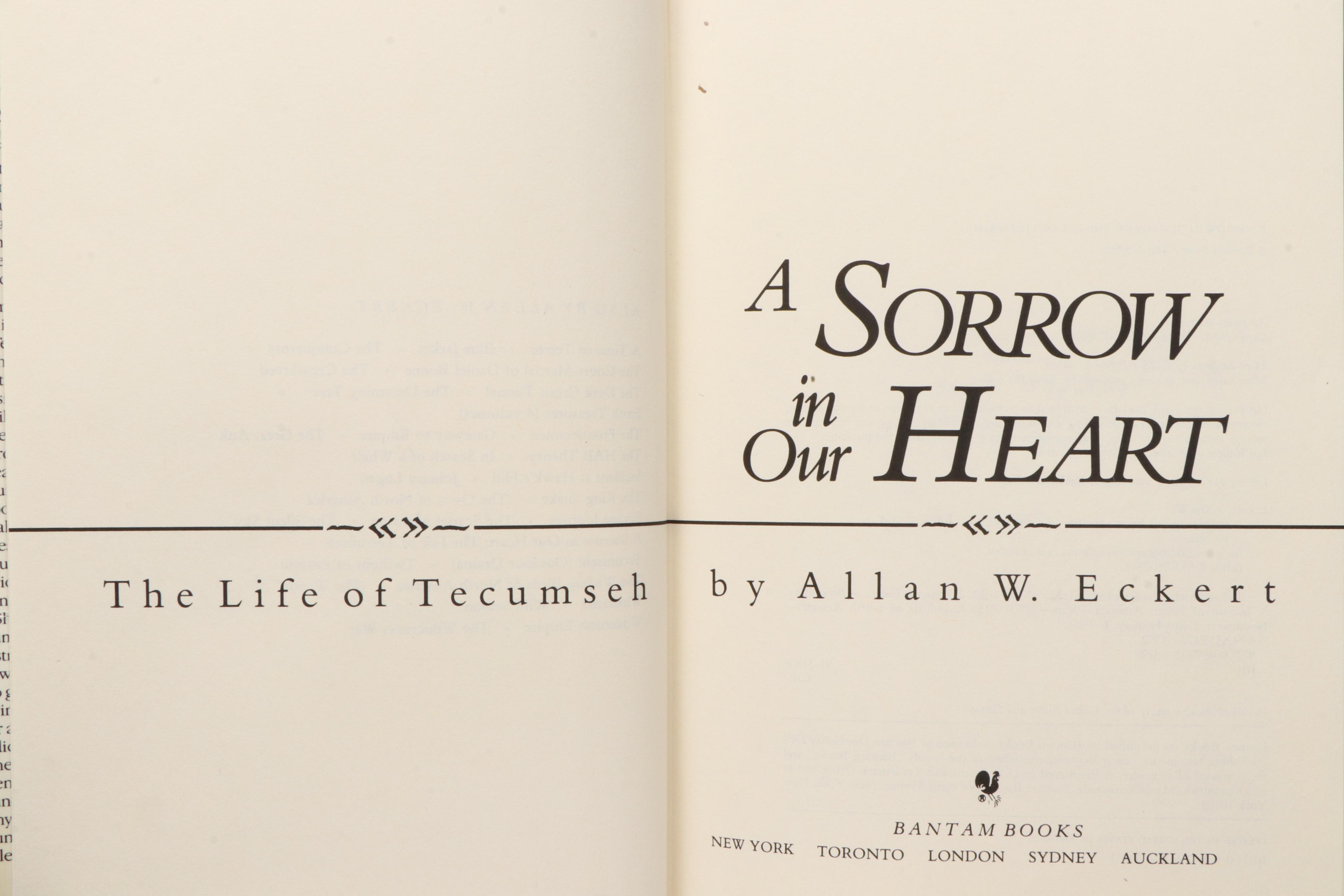 Signed First Edition "A Sorrow in Our Heart" and More Books by Allan W. Eckert