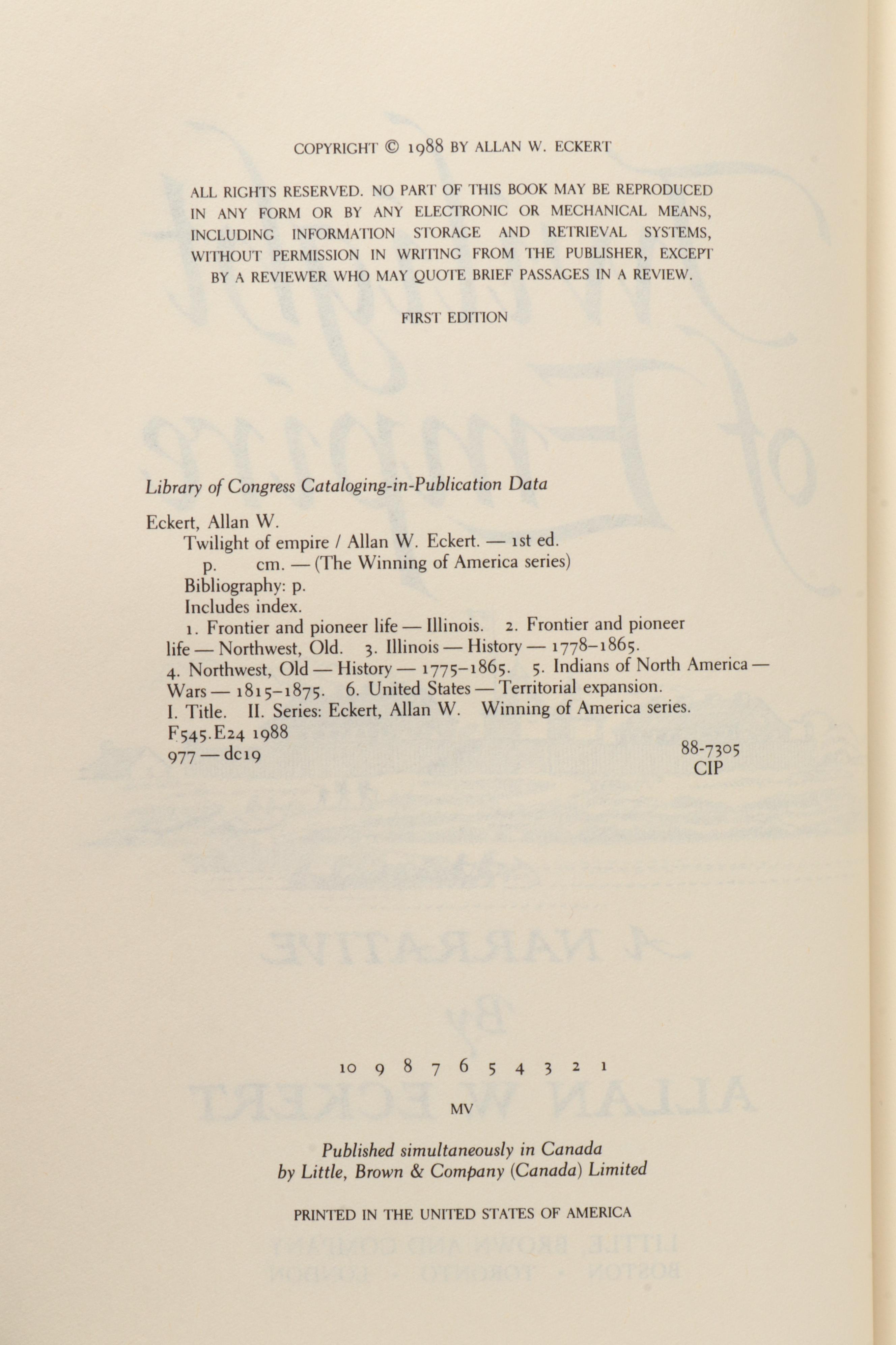 Signed First Edition "A Sorrow in Our Heart" and More Books by Allan W. Eckert