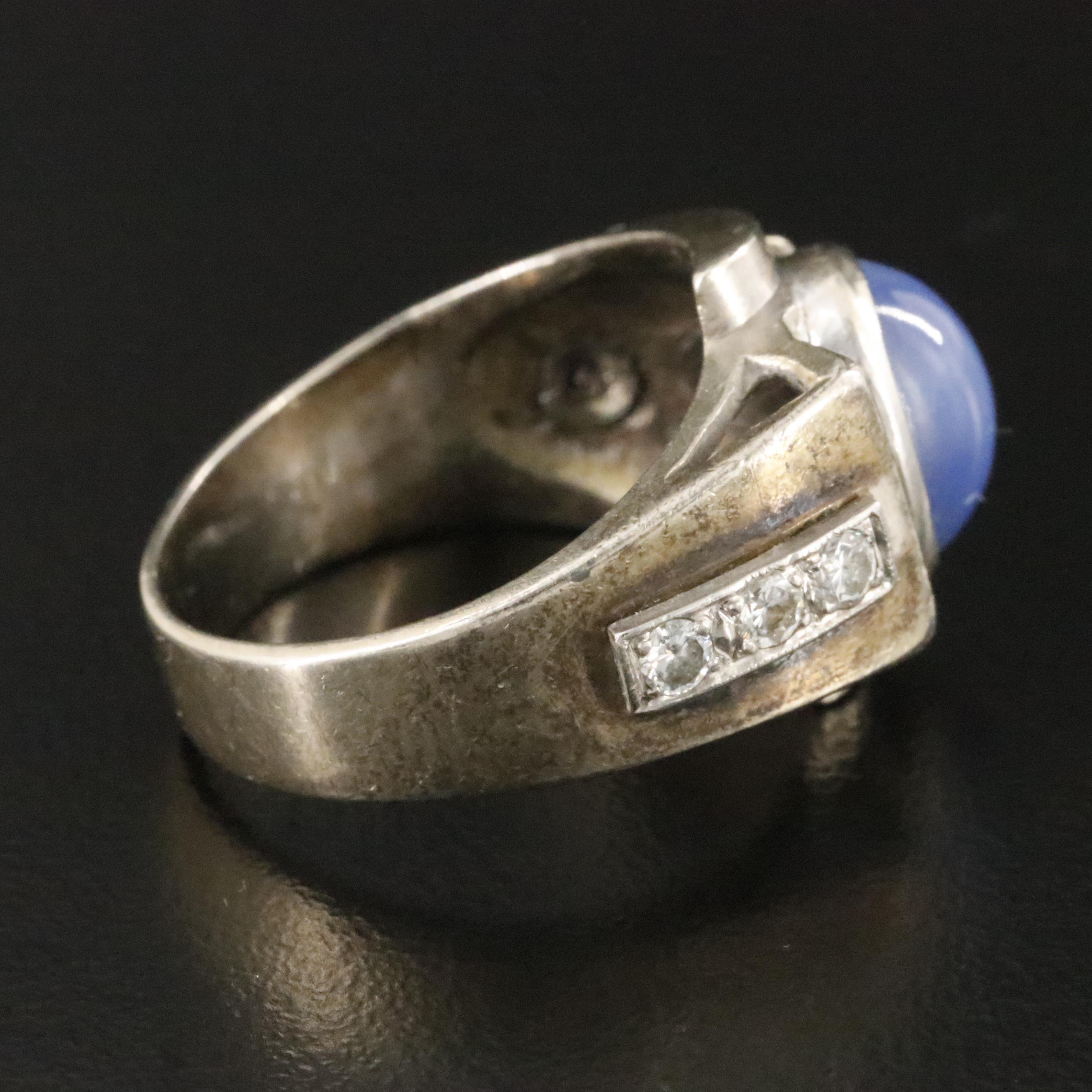 14K Star Sapphire and Diamond Ring