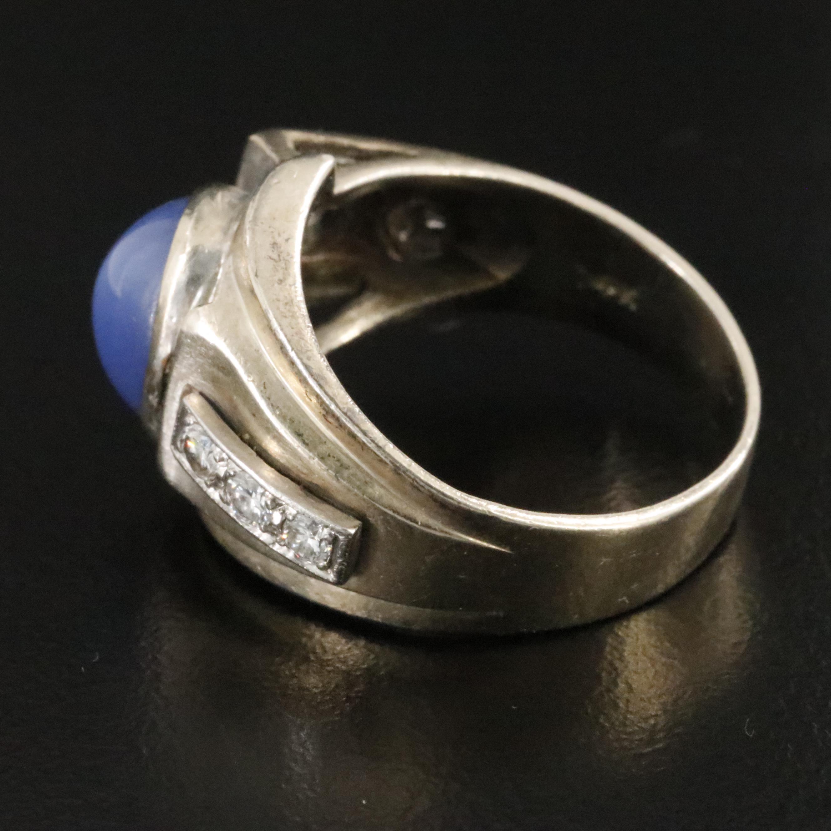 14K Star Sapphire and Diamond Ring