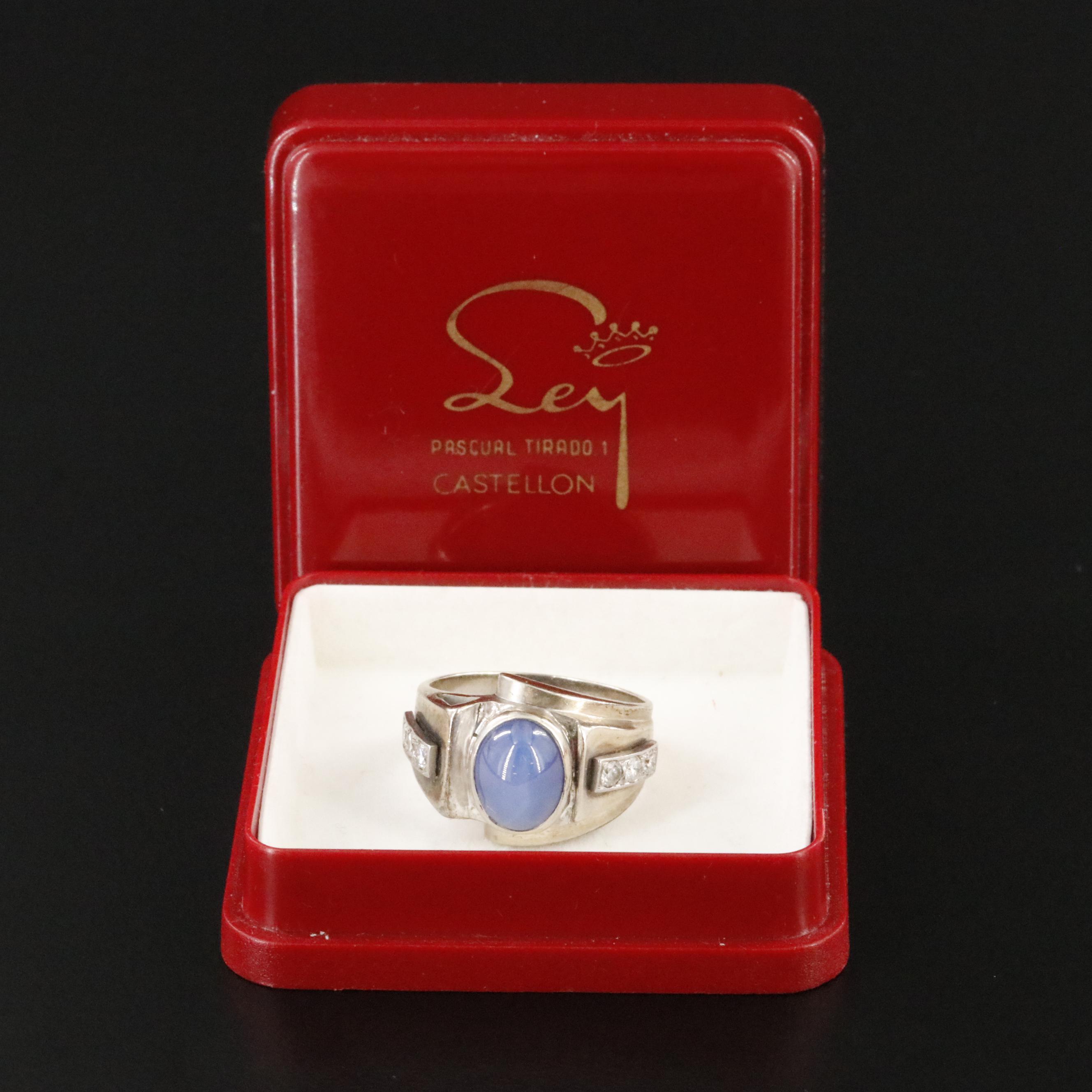 14K Star Sapphire and Diamond Ring