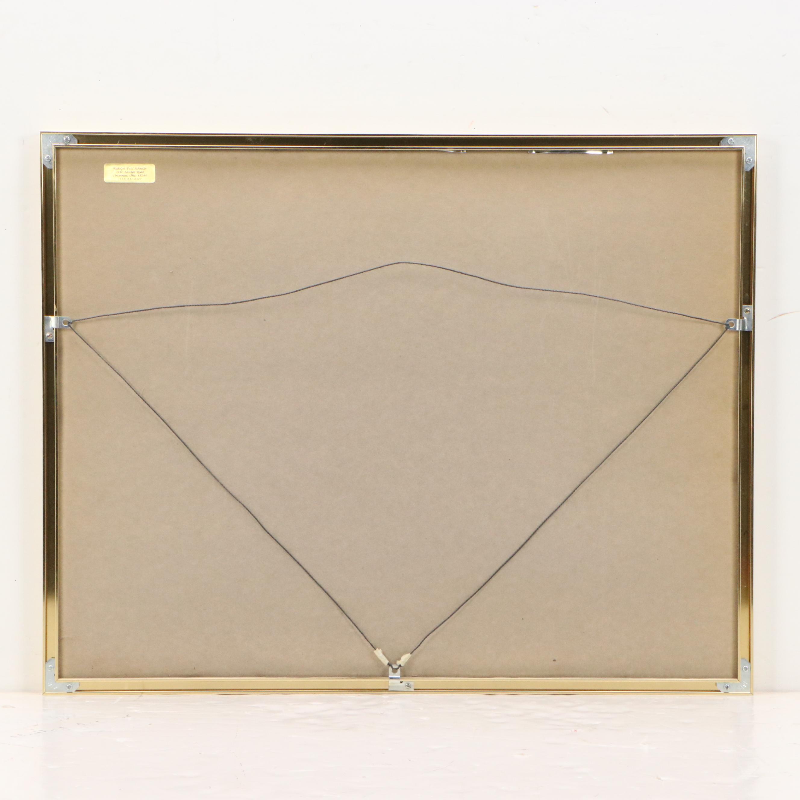 Rudy Schneller Watercolor Painting of Cincinnati Skyline, Late 20th Century