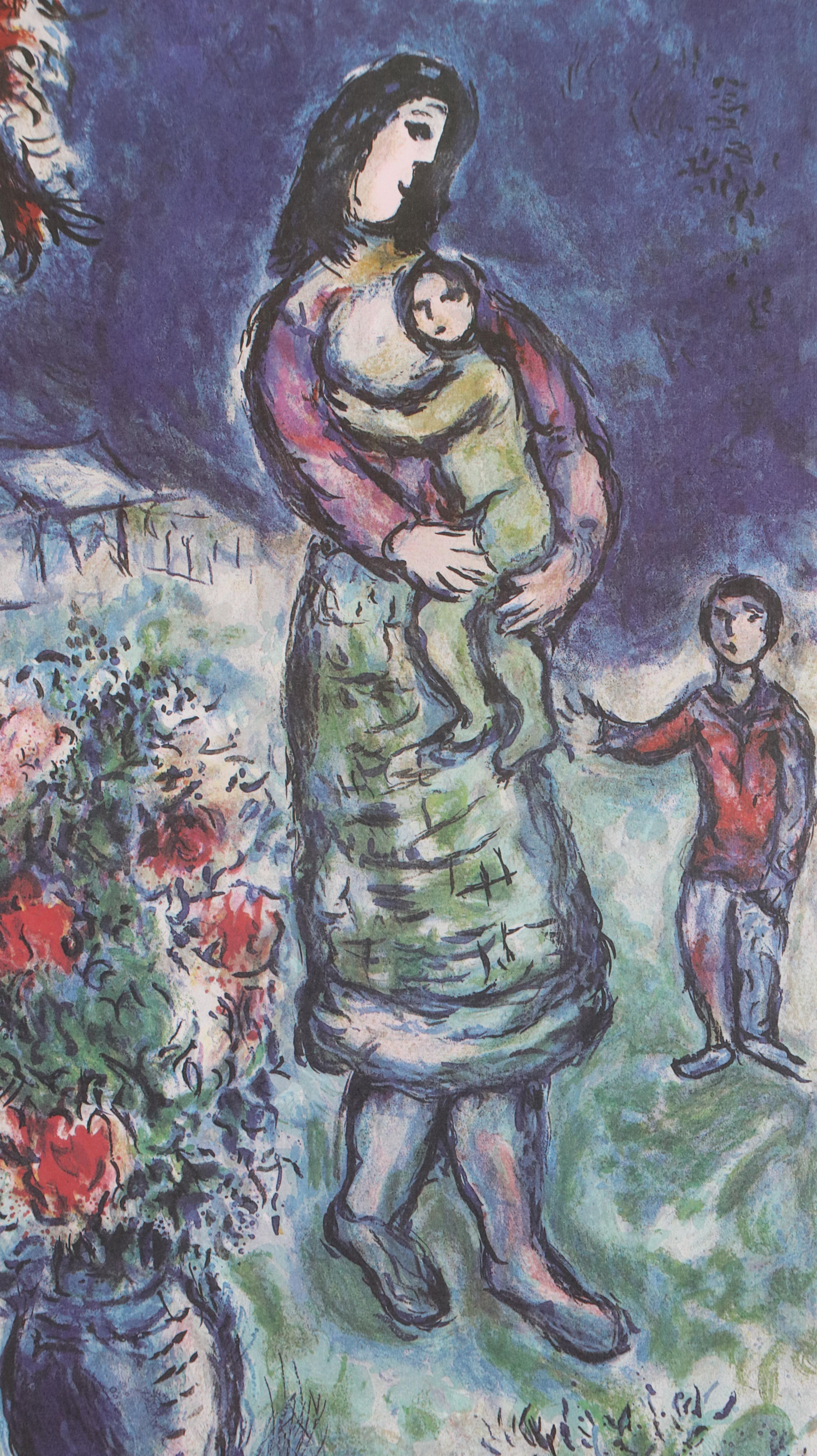 After Marc Chagall Offset Lithograph "Sur La Route Du Village"