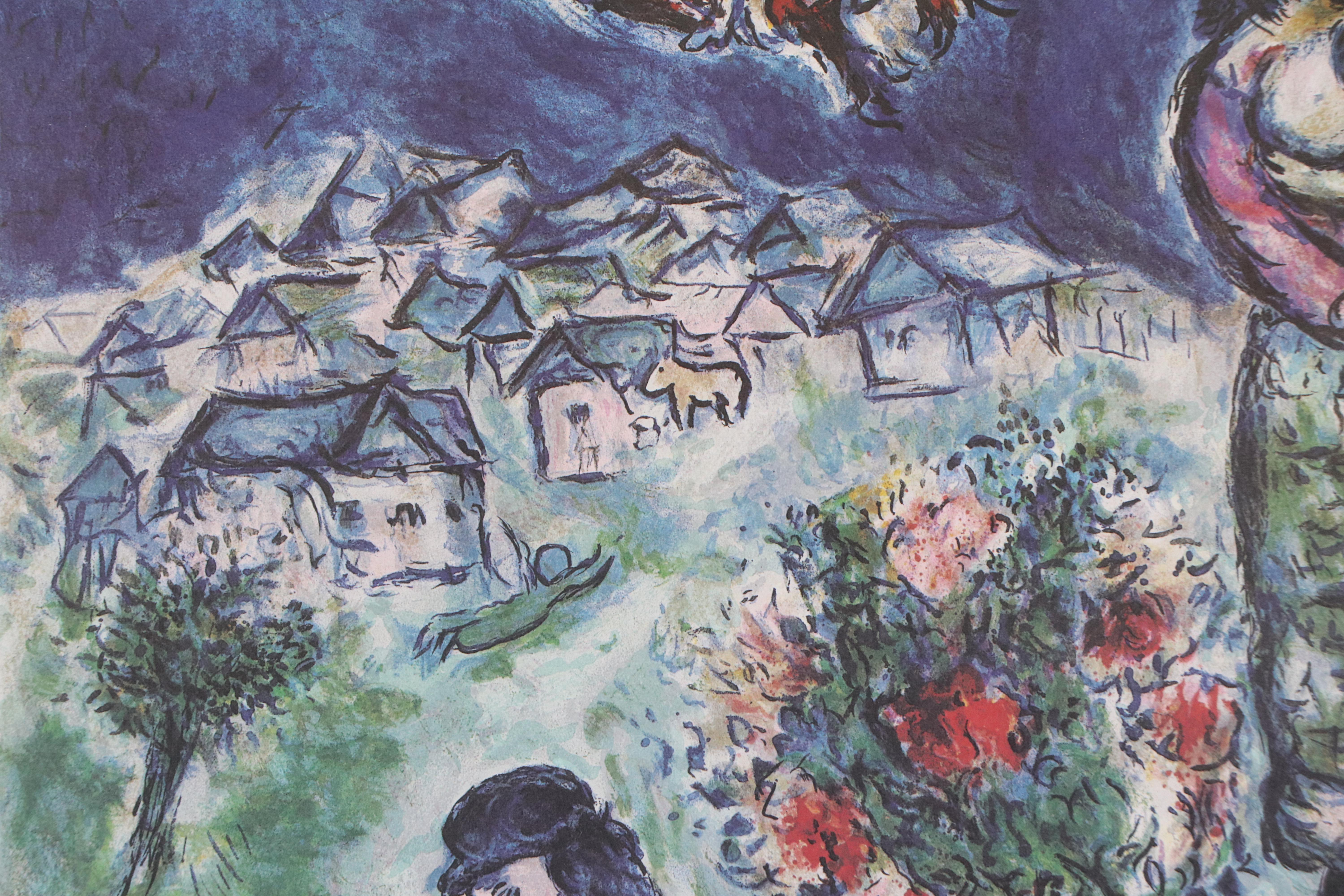 After Marc Chagall Offset Lithograph "Sur La Route Du Village"