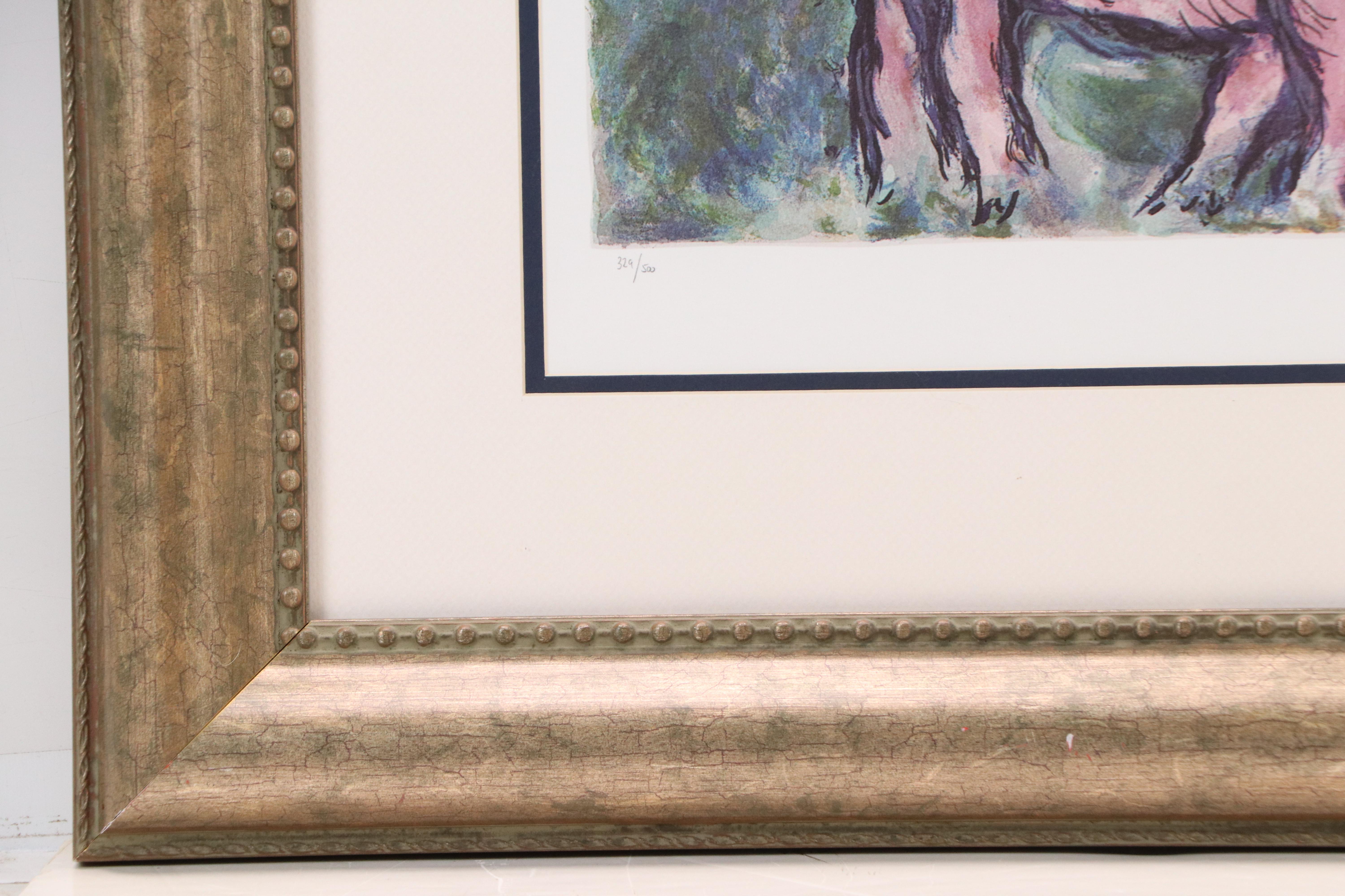 After Marc Chagall Offset Lithograph "Sur La Route Du Village"