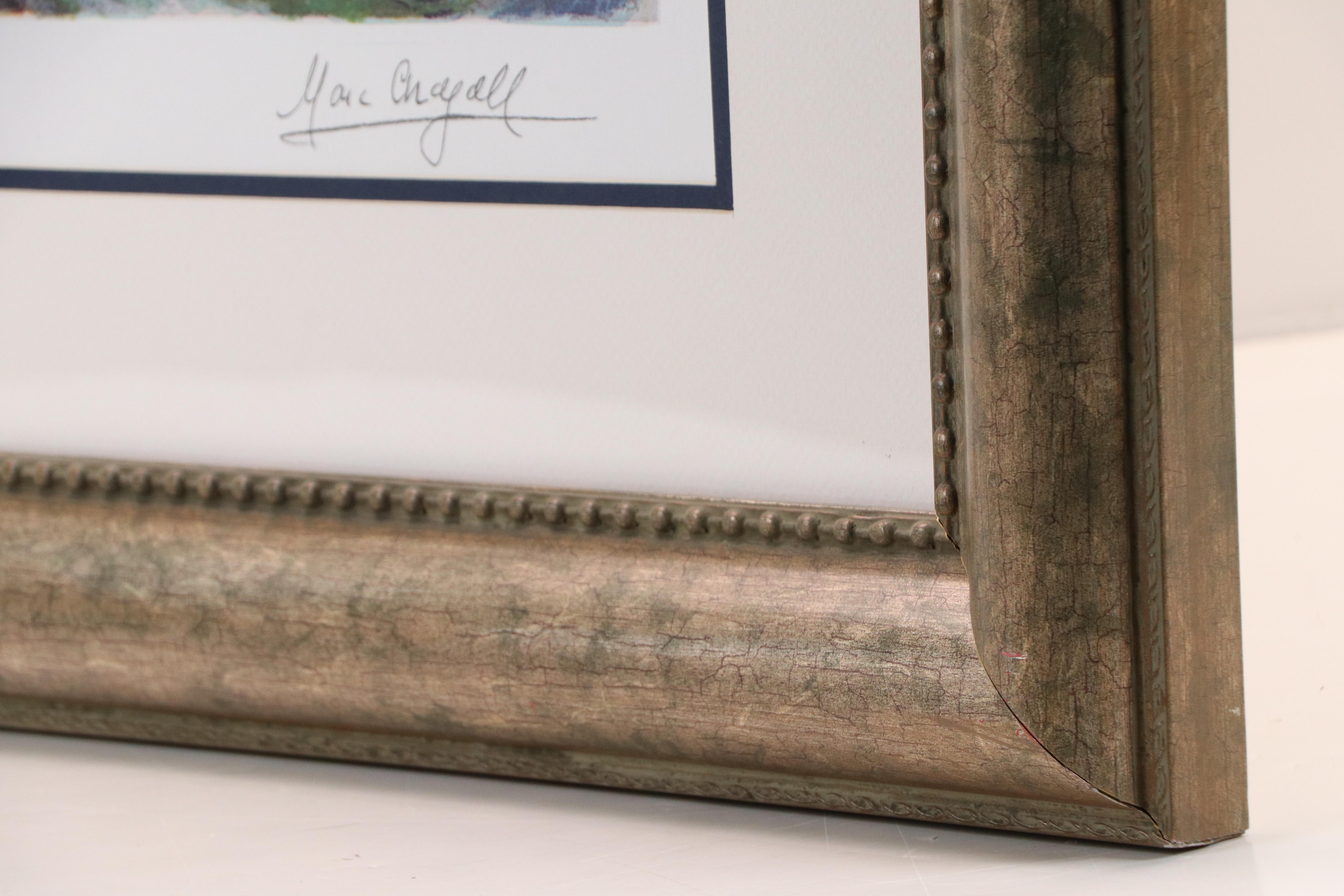 After Marc Chagall Offset Lithograph "Sur La Route Du Village"