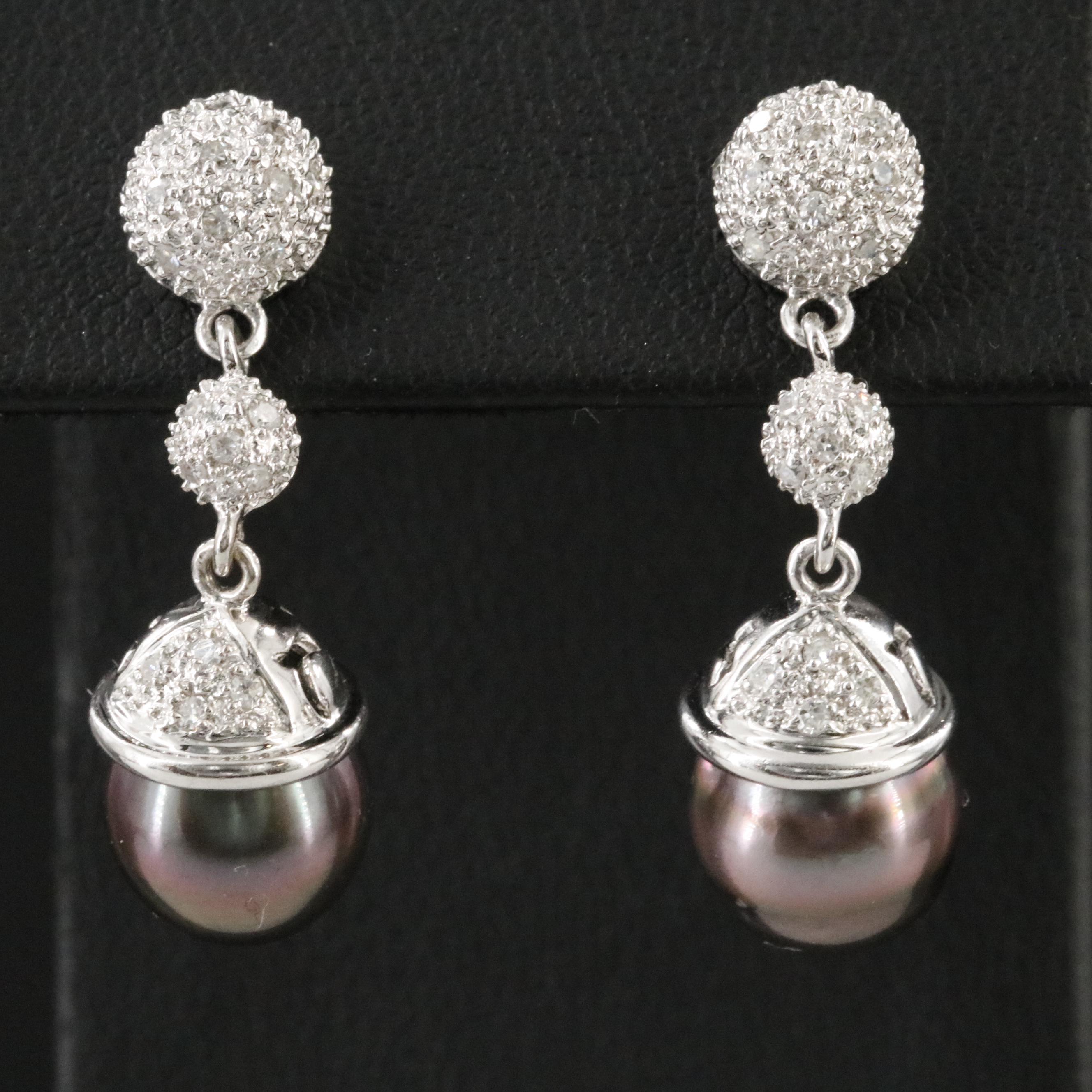 18K Pearl and Diamond Earrings