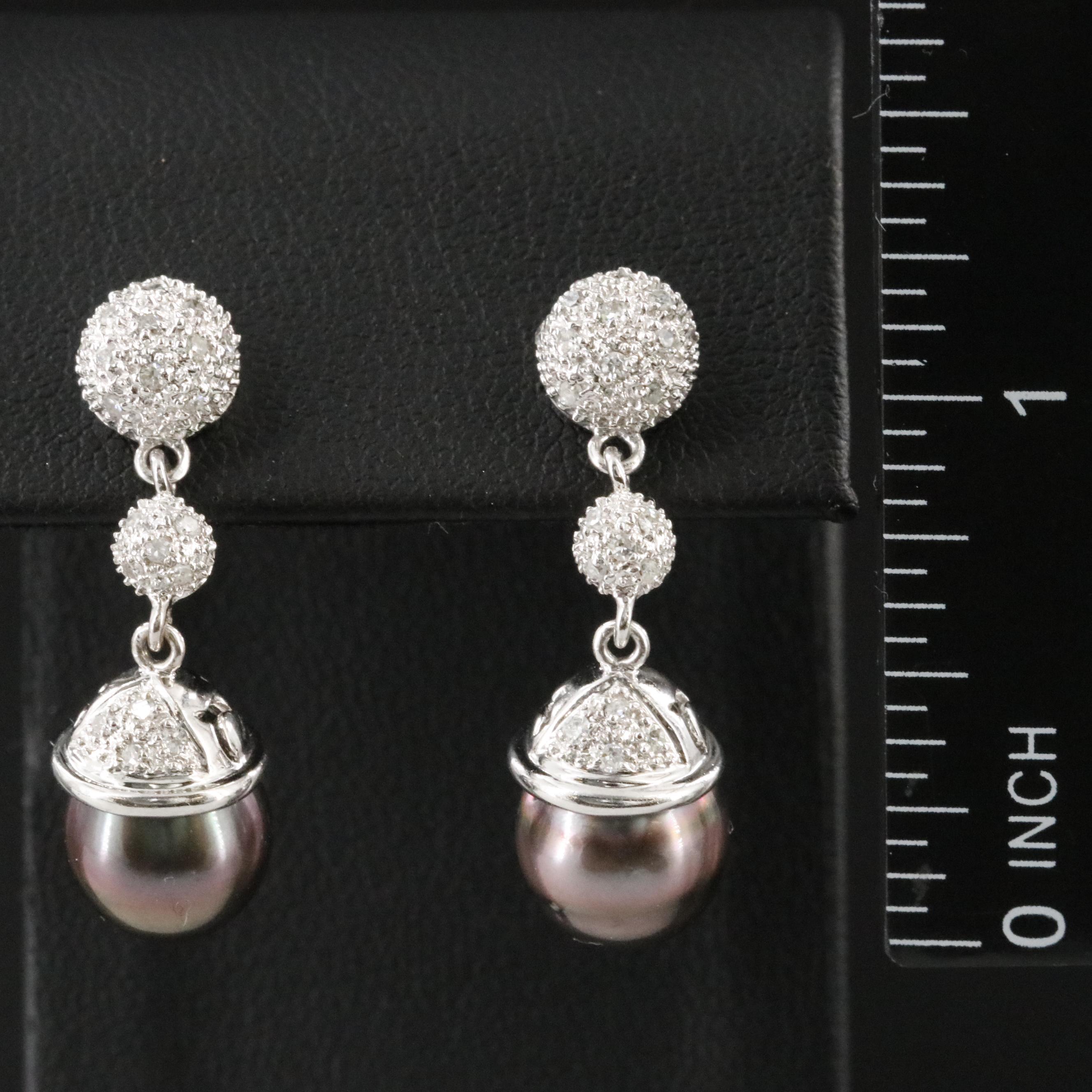 18K Pearl and Diamond Earrings