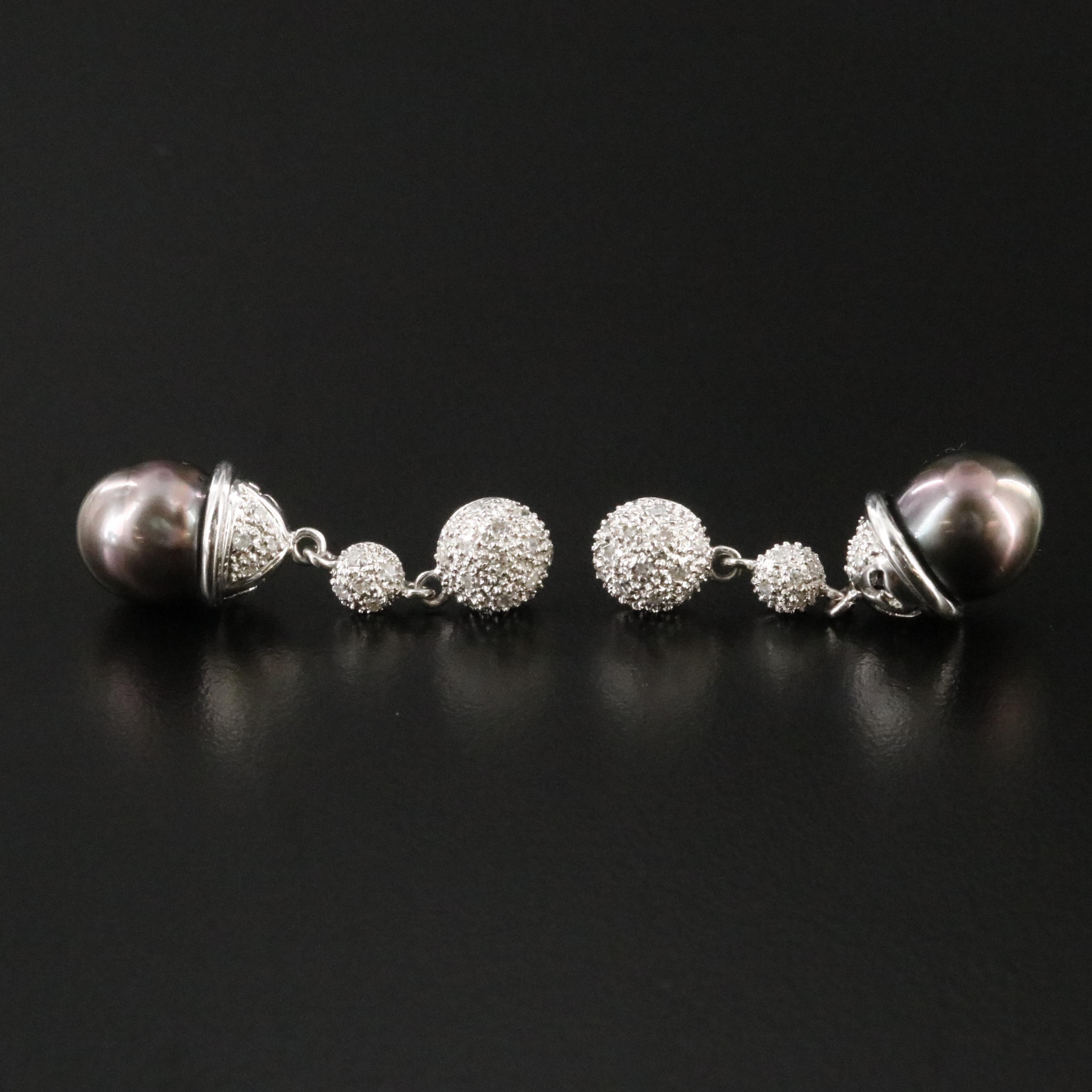 18K Pearl and Diamond Earrings