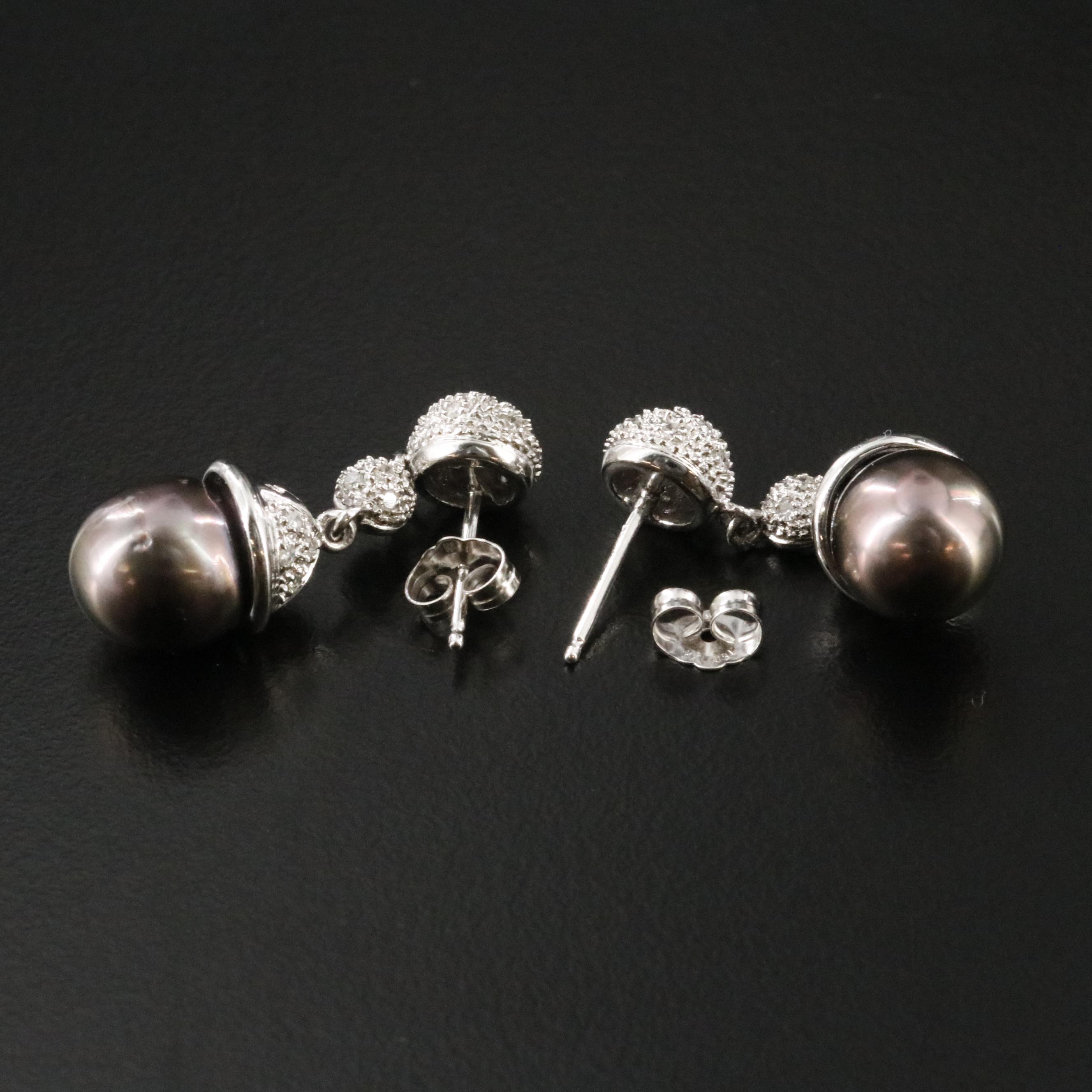 18K Pearl and Diamond Earrings
