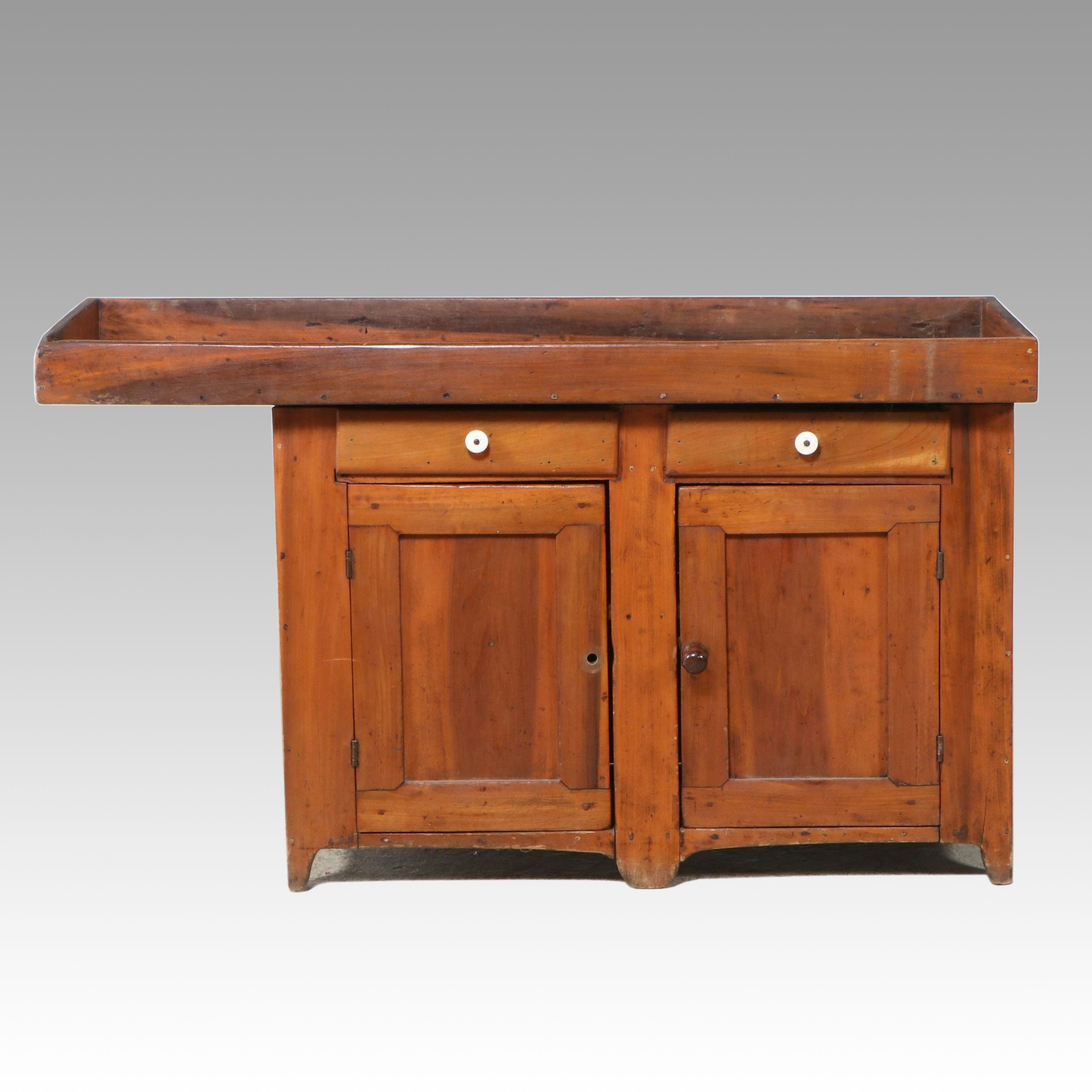 American Primitive Style Cherry Dry Sink, 19th Century
