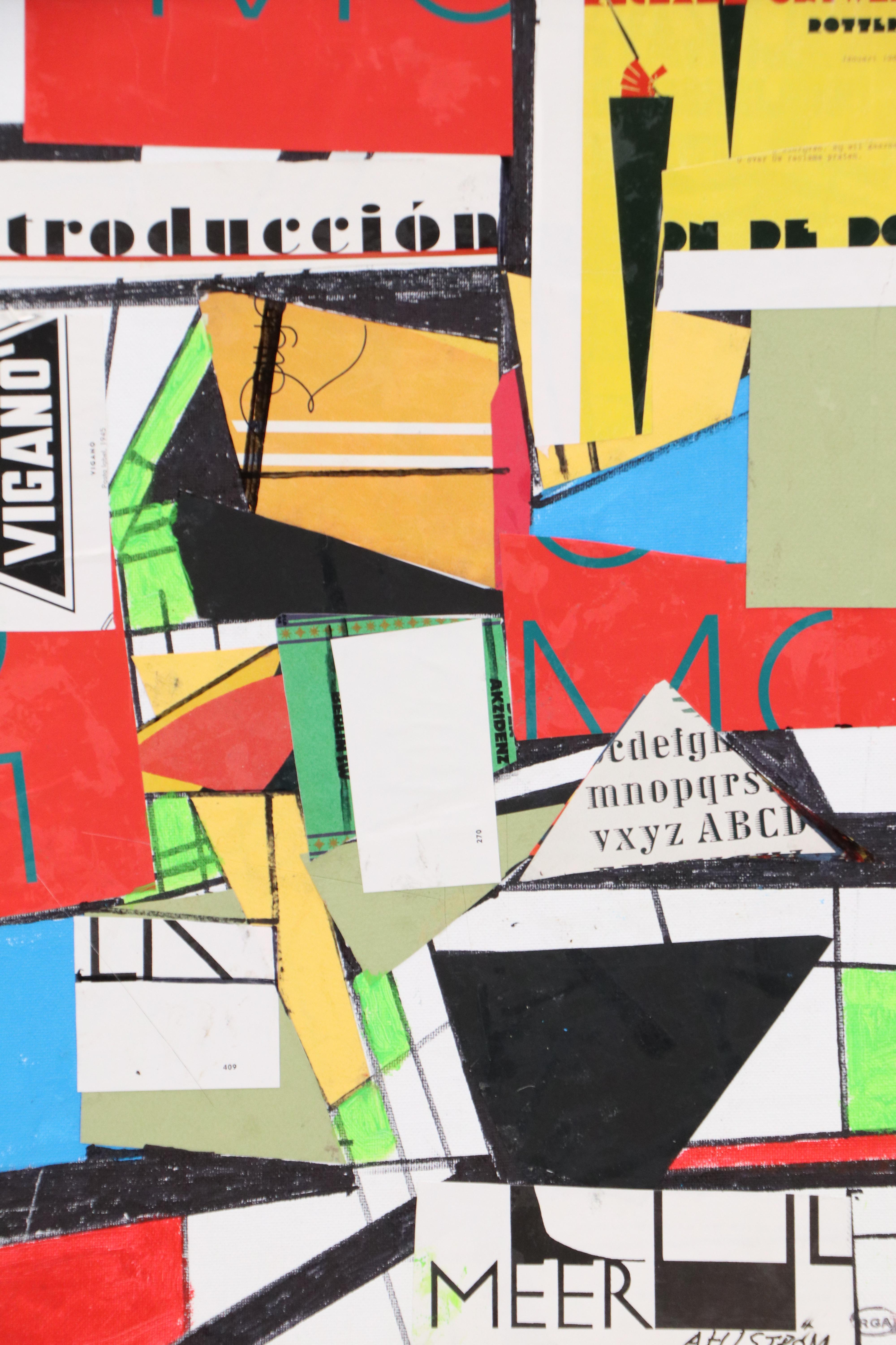 Ronald Ahlström Modern Mixed Media Collage, Late 20th/ 21st Century