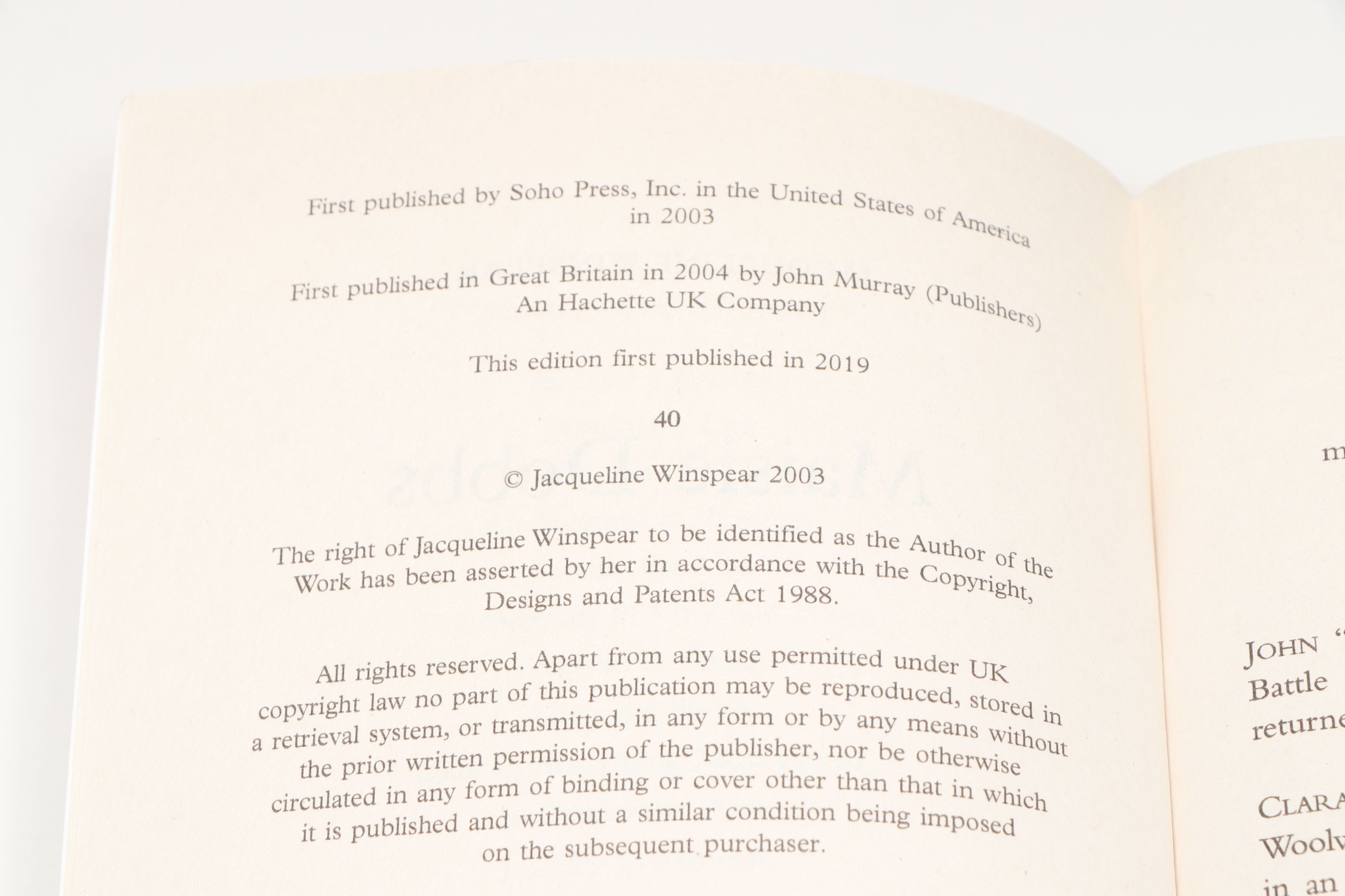 The Maisie Dobbs Series Books 1-6 by Jacqueline Winspear