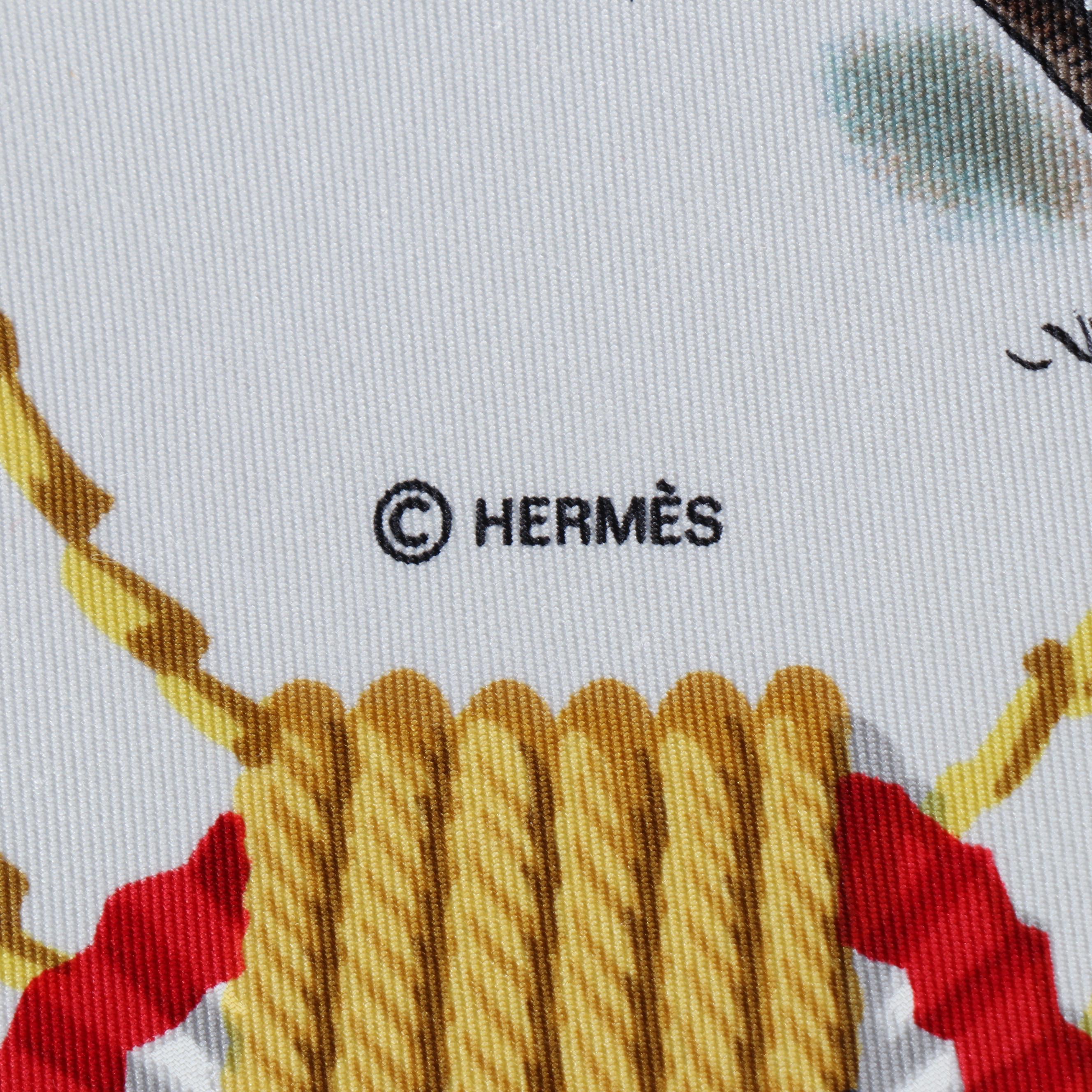 Hermès "Cadre Noir" Scarf 90 in Silk Twill with Box