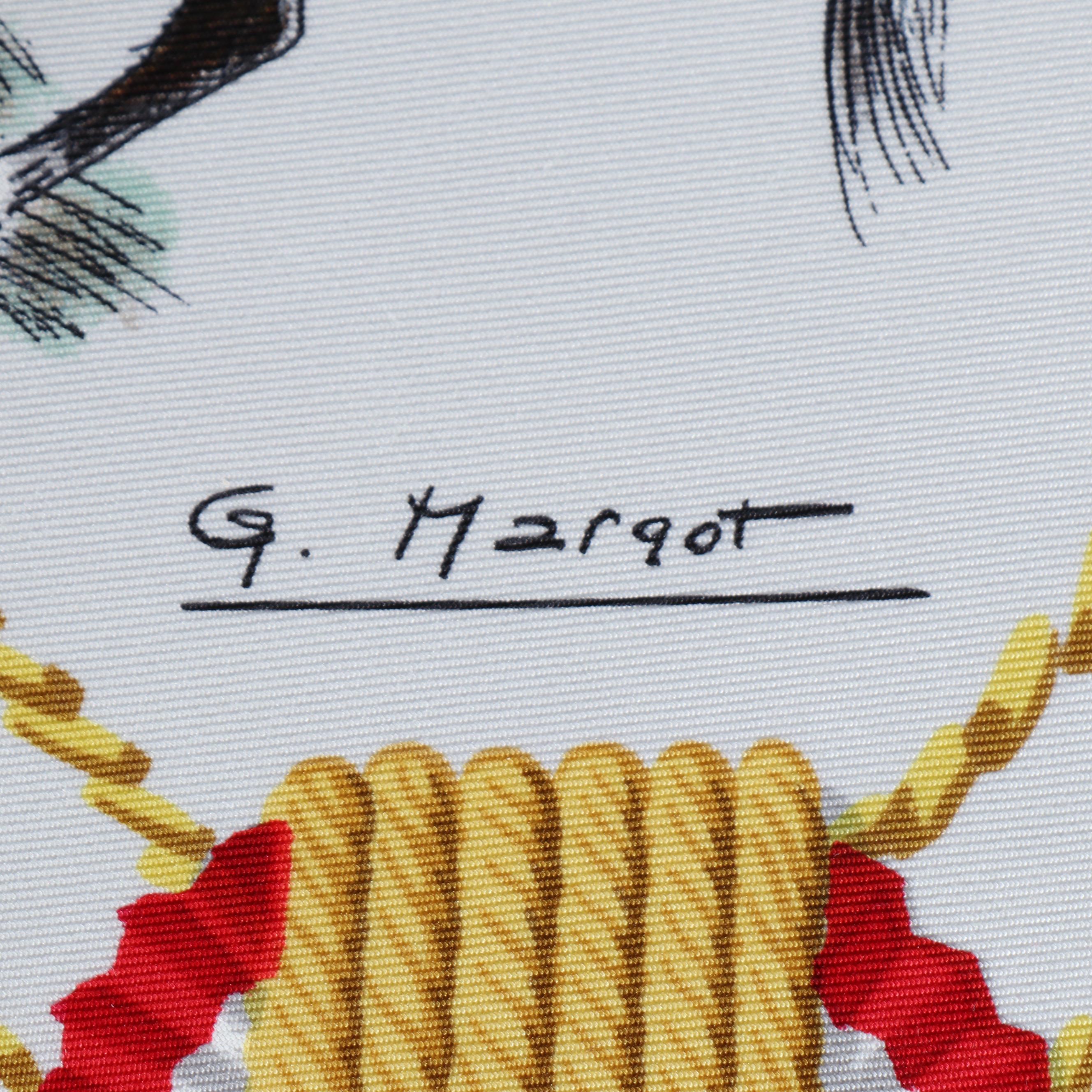 Hermès "Cadre Noir" Scarf 90 in Silk Twill with Box