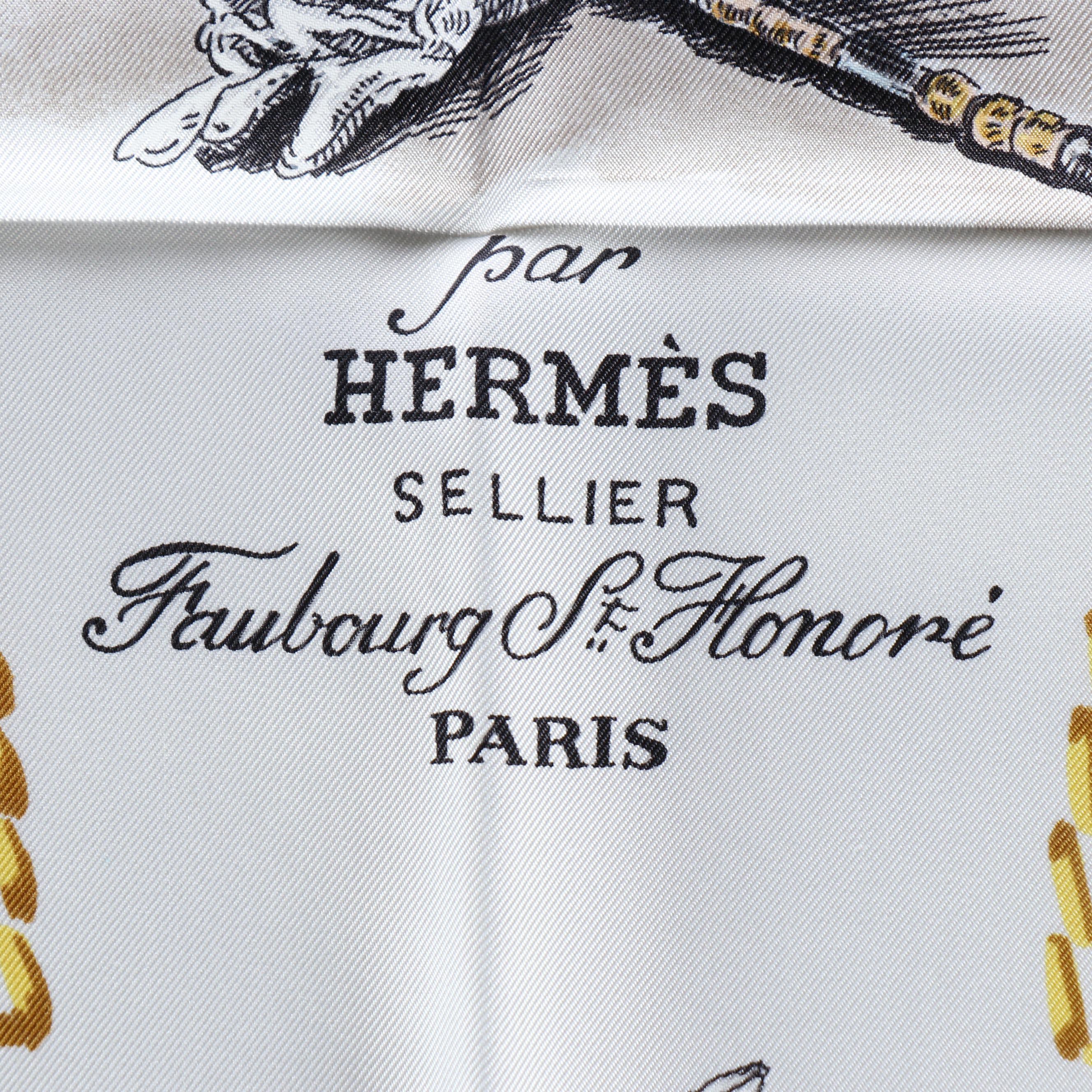 Hermès "Cadre Noir" Scarf 90 in Silk Twill with Box