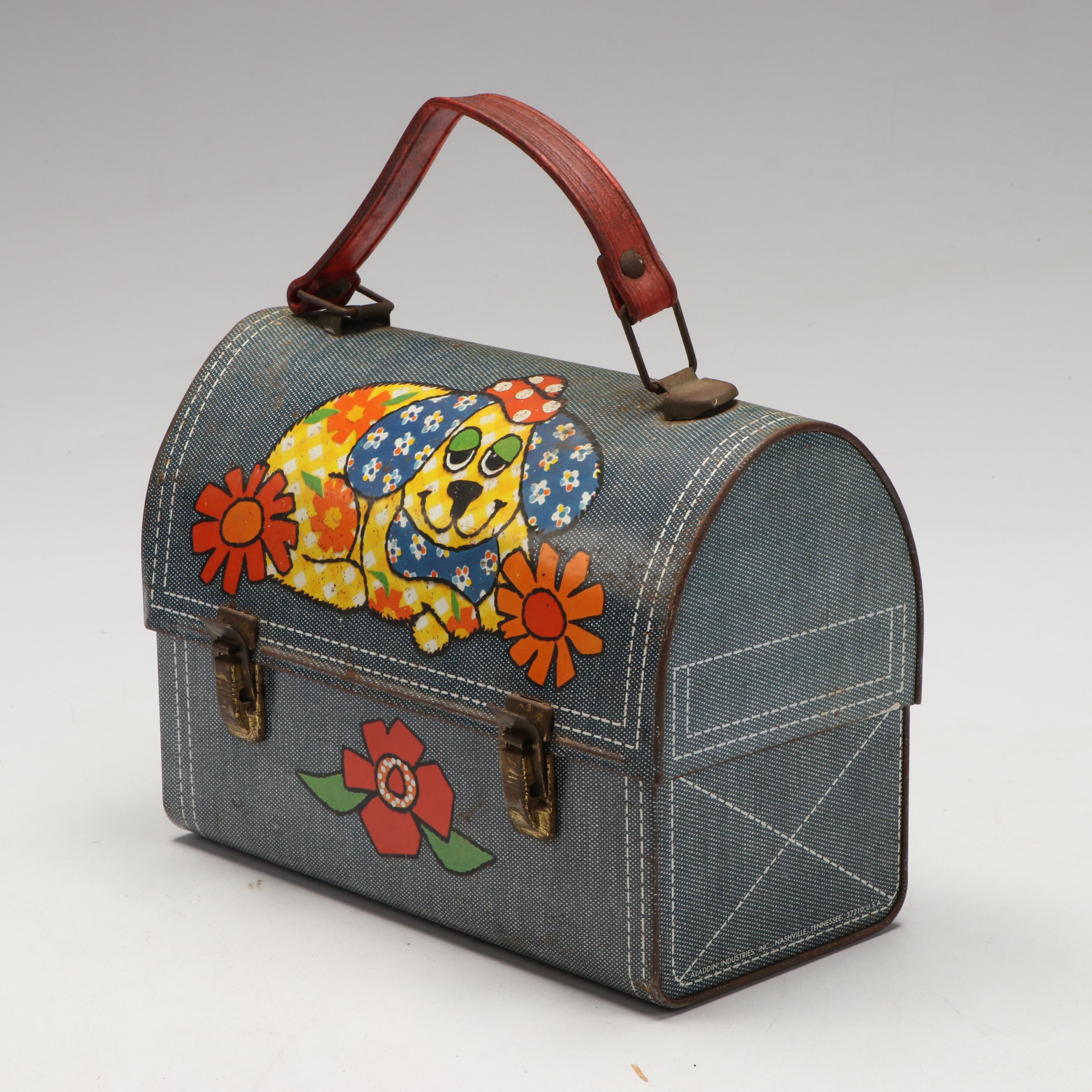 King-Seely Thermos Co. Corsage Lunchbox with Other Metal Lunchboxes