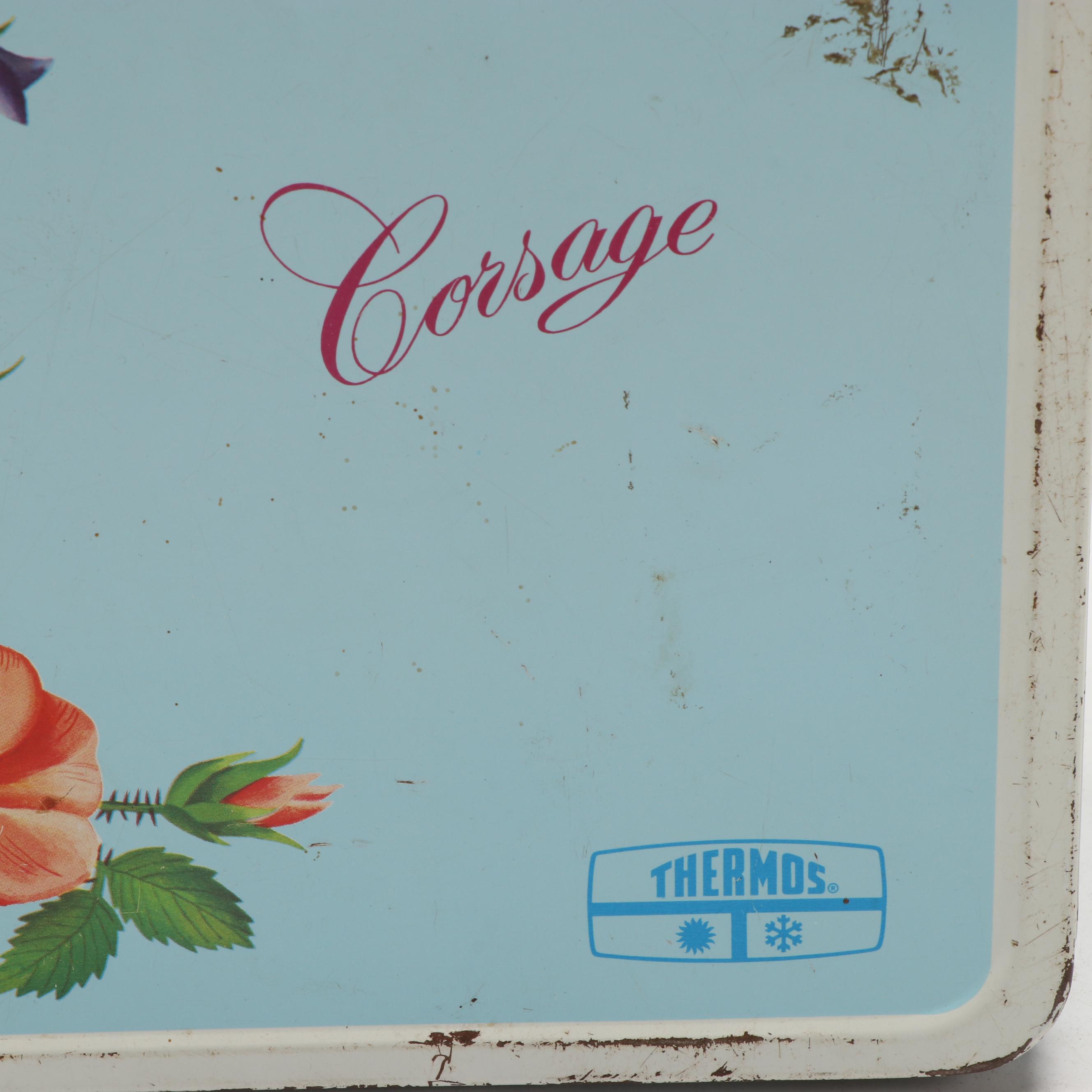 King-Seely Thermos Co. Corsage Lunchbox with Other Metal Lunchboxes