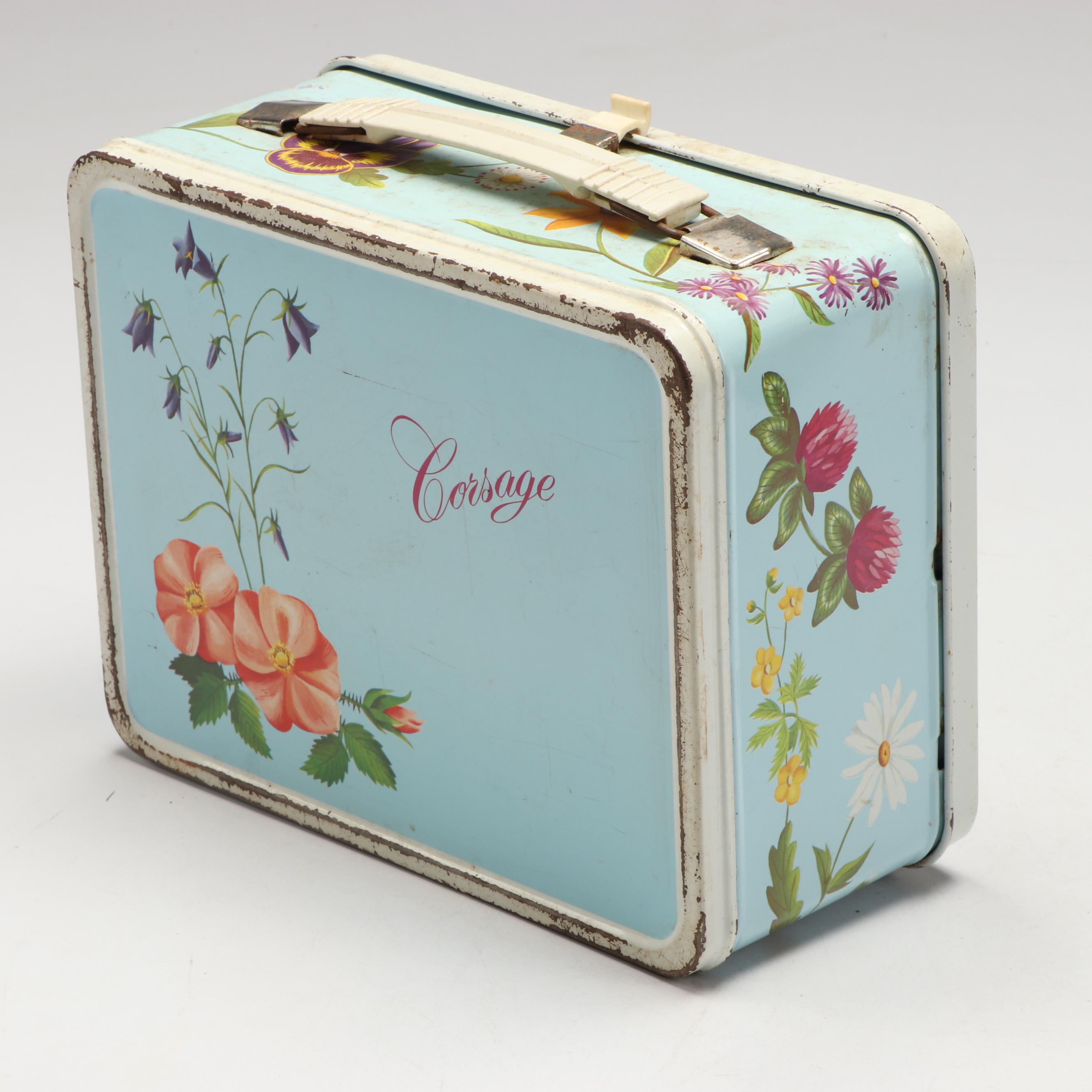 King-Seely Thermos Co. Corsage Lunchbox with Other Metal Lunchboxes
