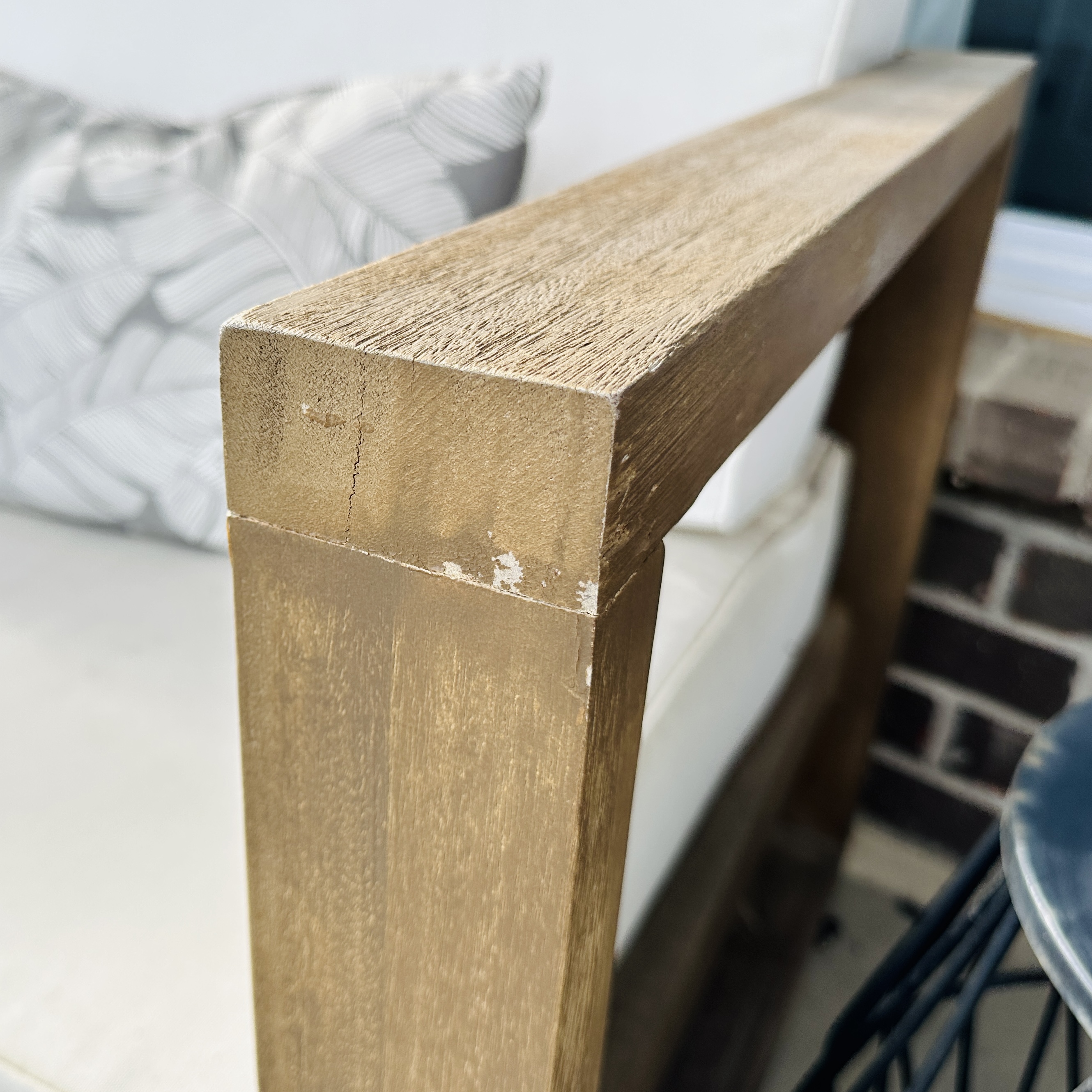 Pair of Teak Patio Lounge Chairs with Metal Accent Table