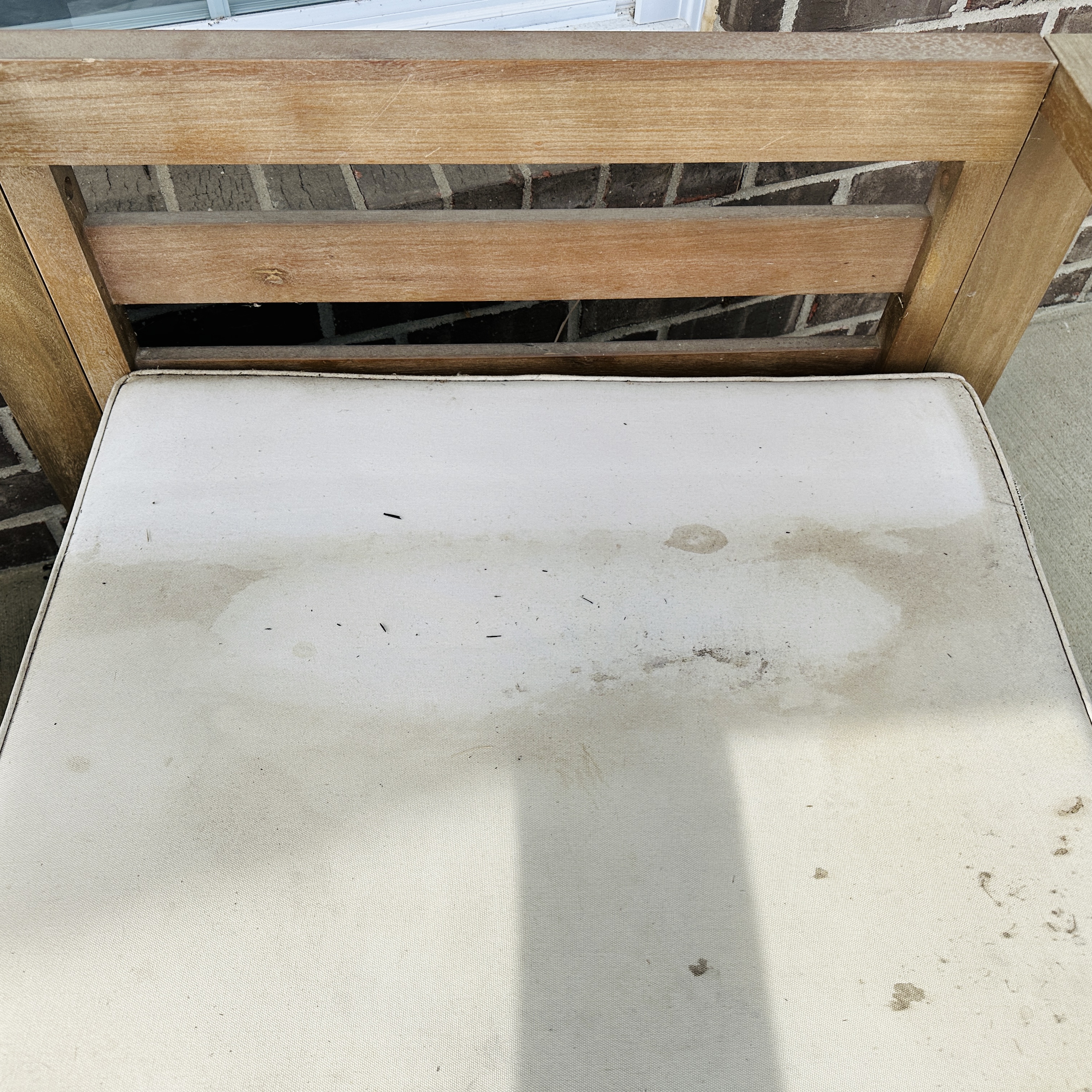 Pair of Teak Patio Lounge Chairs with Metal Accent Table